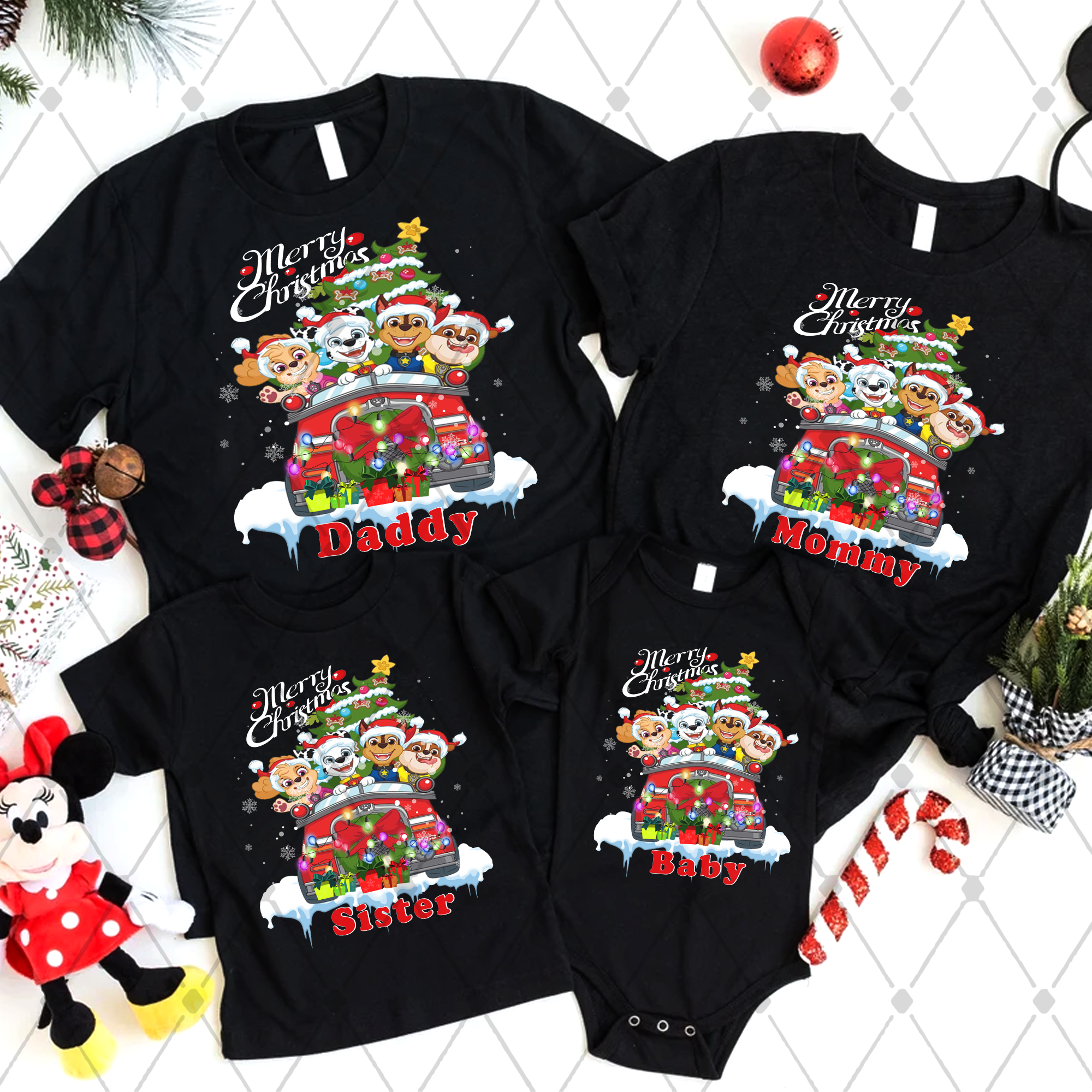 Paw patrol Christmas Shirt, Paw Patrol Christmas Family Shirt,  Paw Patrol Chase Birthday shirt, Paw Patrol Family Matching shirts