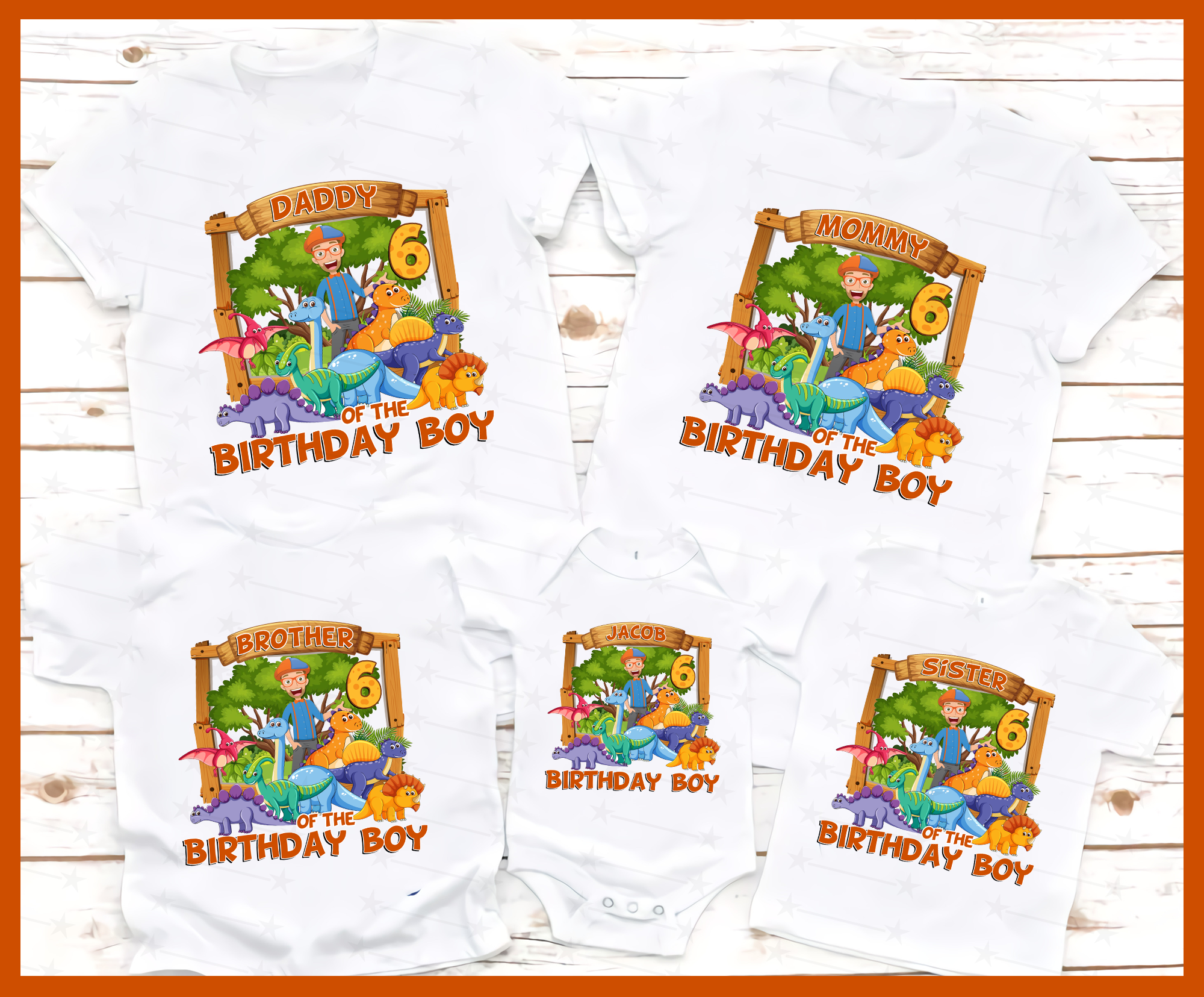 Blippi Excavator Birthday Shirt, Blippi Dinosaur Shirt,  Blippi Family Shirt, Custom Matching Family Birthday Shirt, Personalized Gifts Shirt