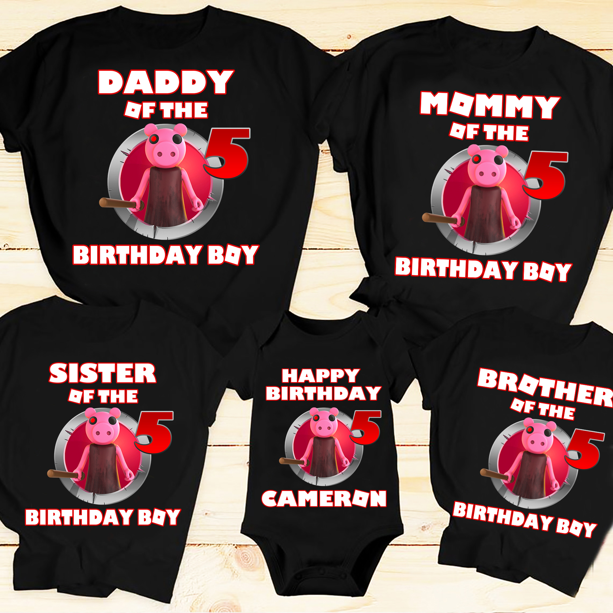 Roblox Piggy Theme Birthday Shirt, Game Kids Birthday Shirt, Roblox Family Shirt