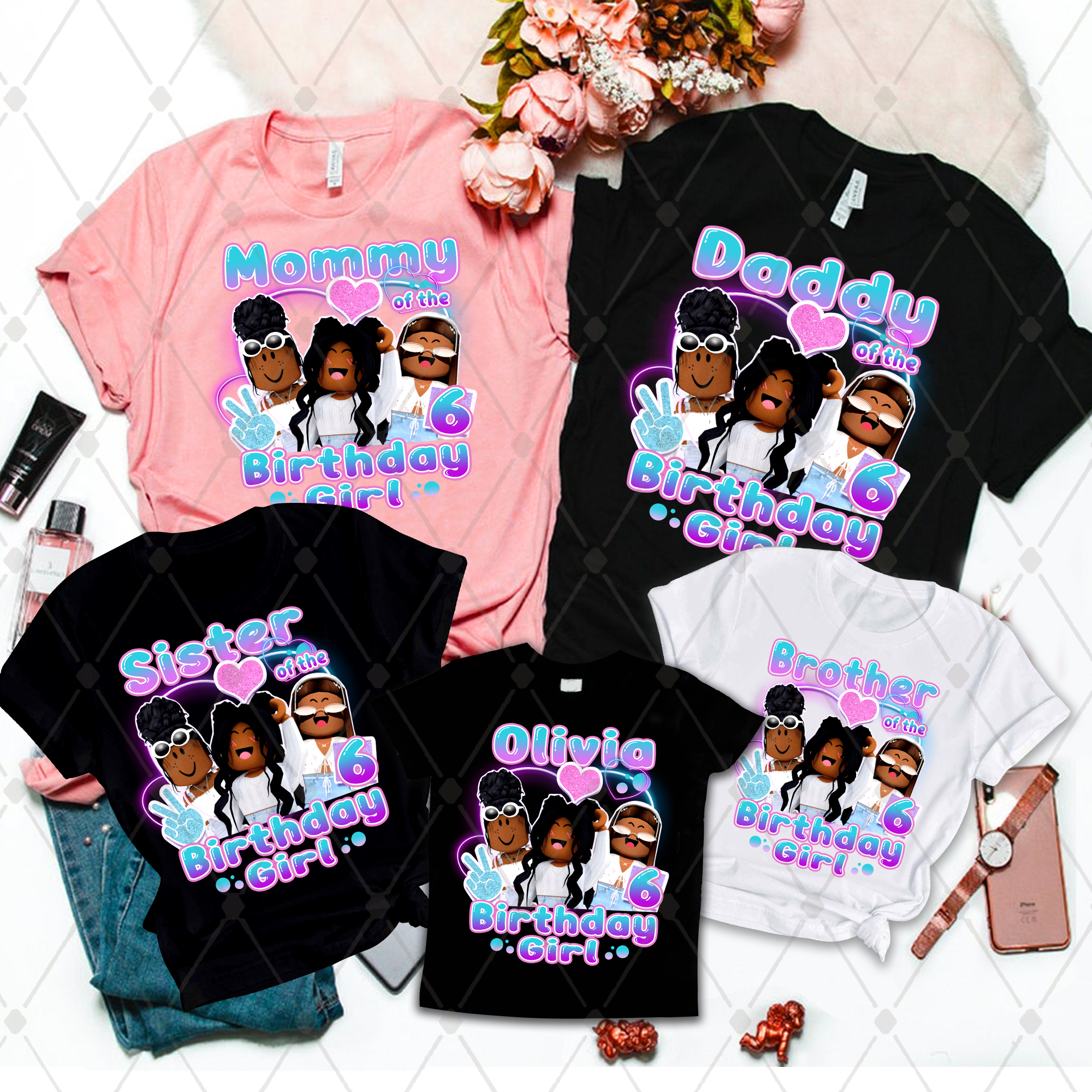 Africa Girl Roblox Birthday Shirt, Roblox Girls Birthday Shirt, Roblox Girl Kids Shirt, Roblox Family Matching Shirt