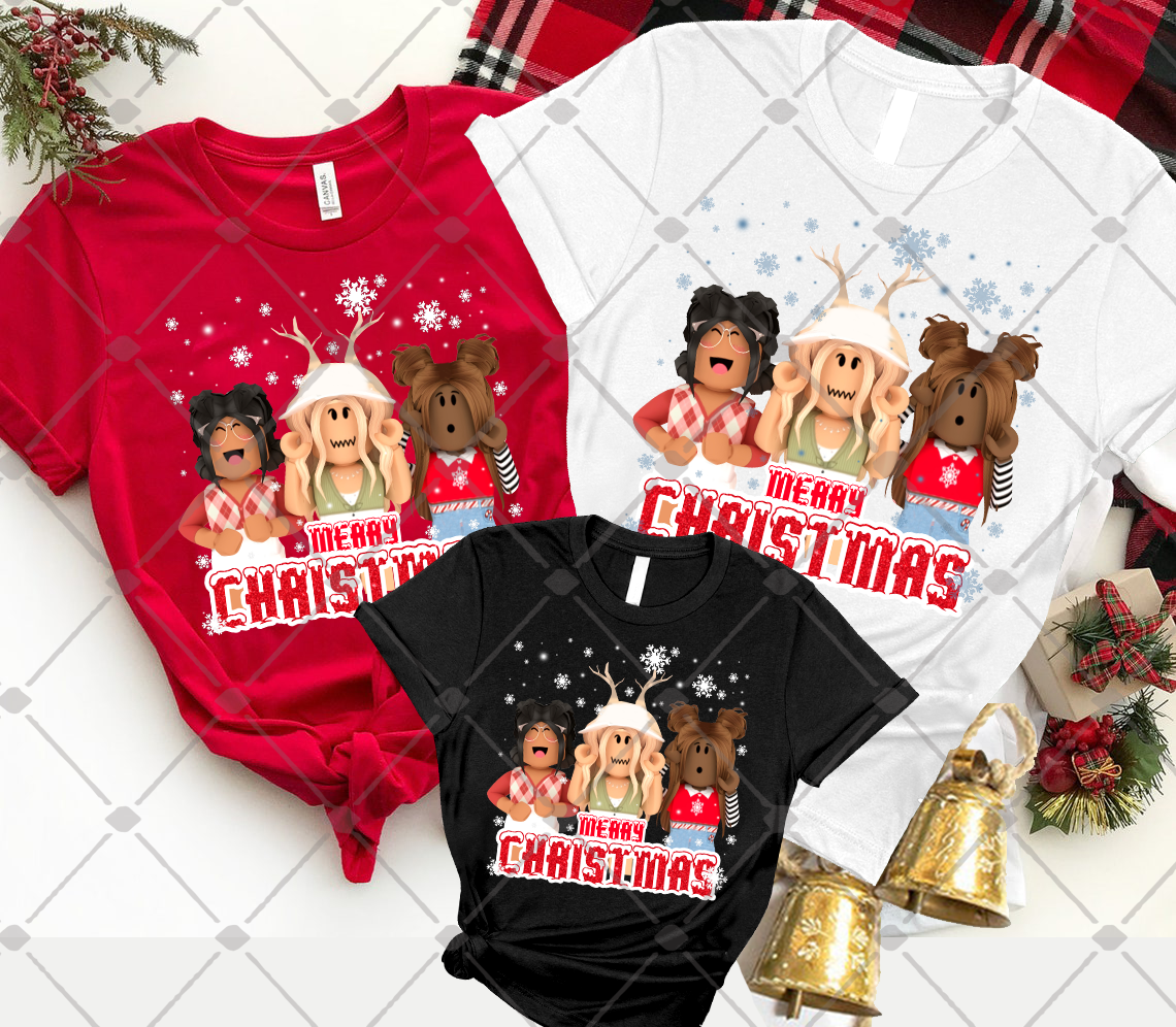 Roblox Girl Christmas Shirt, Roblox Girls Birthday Shirt, Roblox Shirt, Christmas Family Shirt, Christmas Gifts, Personalized With Name & Age