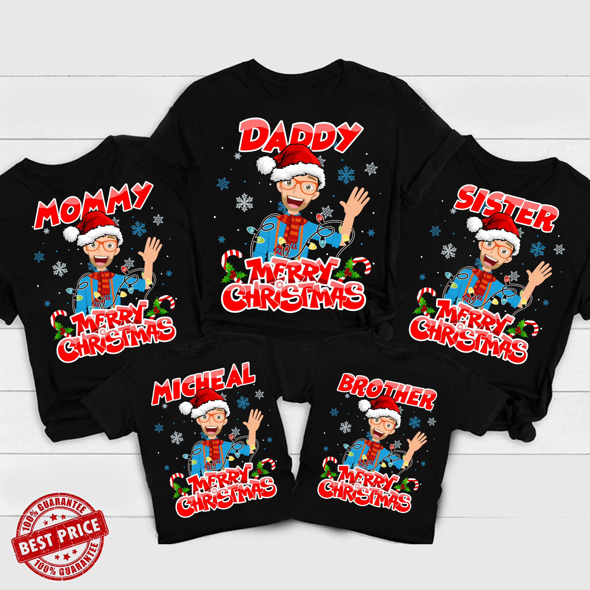 Personalized Blippi Family shirts, Family Matching Shirts, Blippi Christmas Shirt, Personalized Blippi Family Shirt, Christmas Sweatshirt, Blippi Shirt