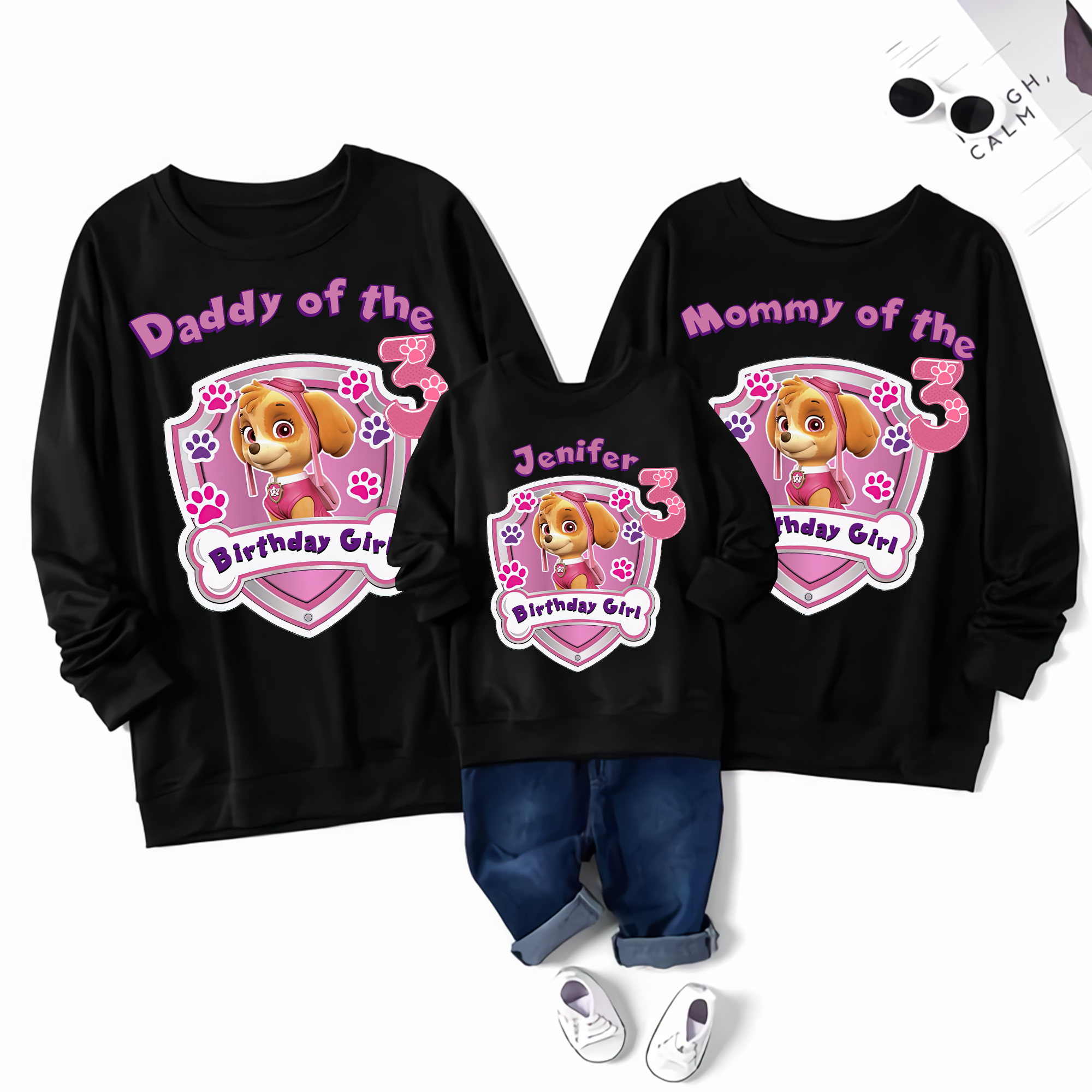 Paw Patrol Skye Birthday Family Shirt, Girl Birthday Matching Family Shirt, Personalized Kids Birthday Gift, Pink Birthday Party