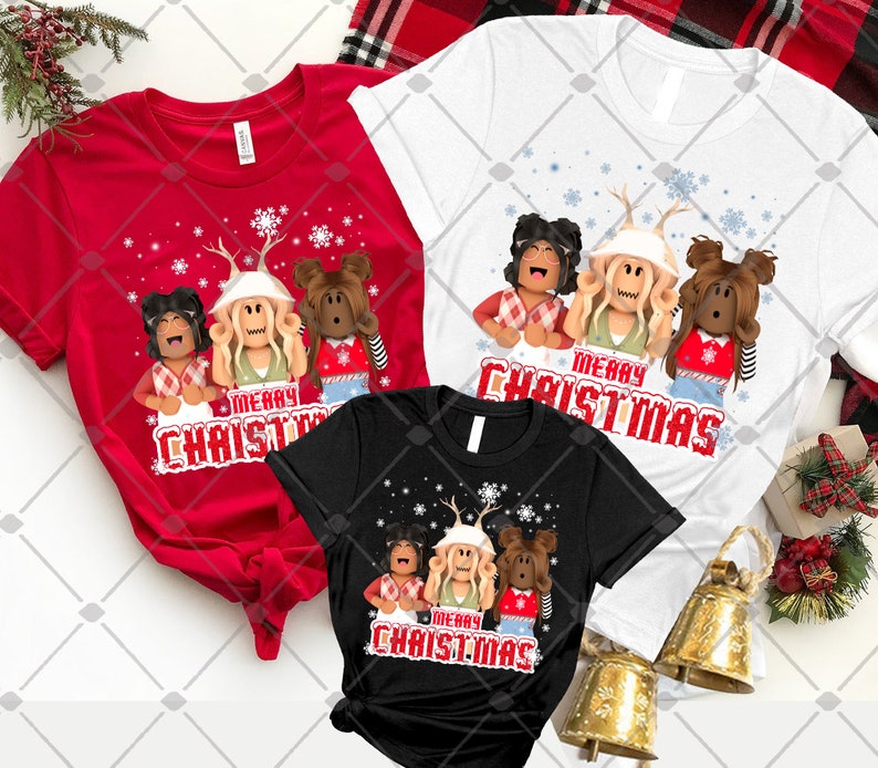 Roblox Girl Christmas Shirt, Roblox Girls Birthday Shirt, Roblox Shirt, Christmas Family Shirt, Christmas Gifts, Personalized Name & Age