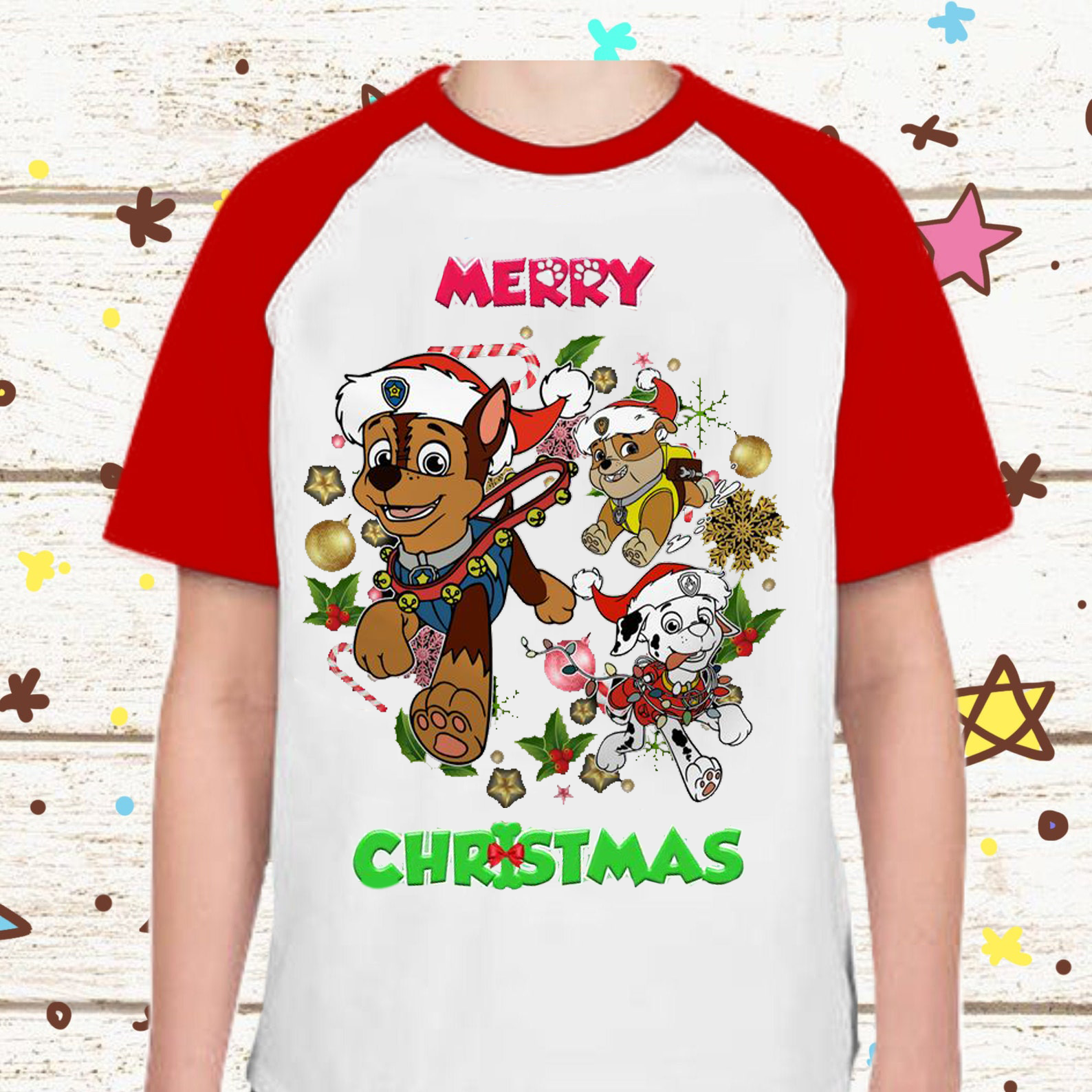 Cute Merrry Christmas Paw Patrol Shirt, Paw Patrol Christmas Theme Party, Kids Shirt, Christmas Gift shirt, Birthday Gift