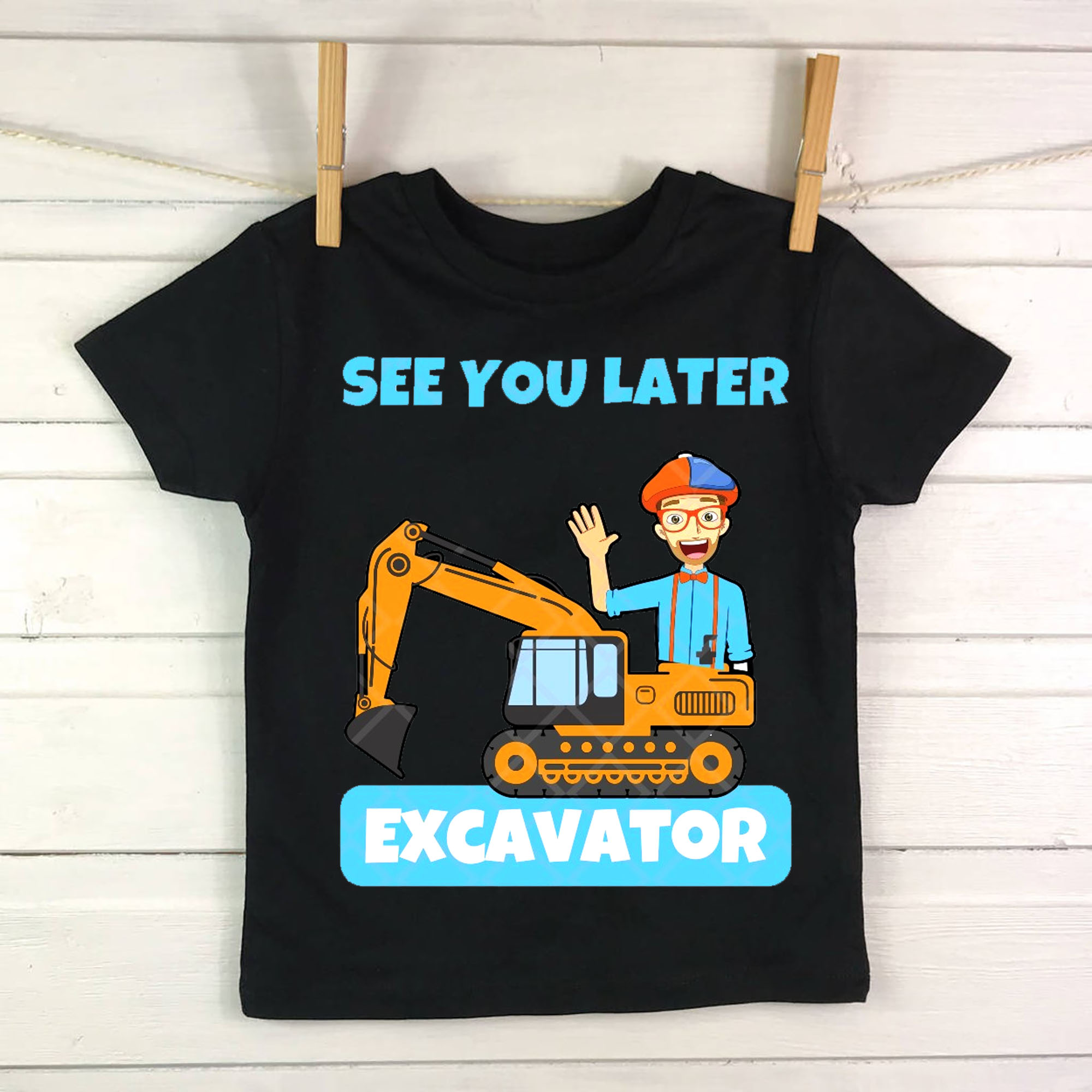 Personalized Blippi See You Later Excavator Kids Shirt, Blippi kids tee, This is my blippi watching shirt