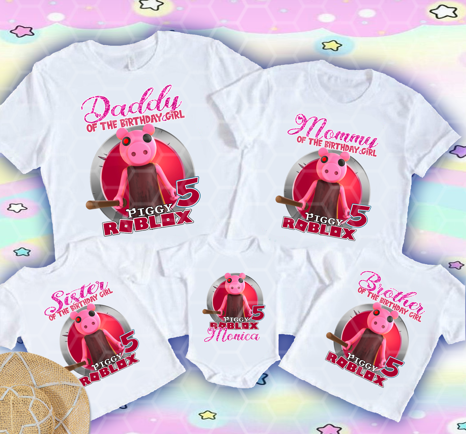 Custom Roblox Piggy Theme Game Shirt, Roblox Girls Birthday Shirt, Roblox Piggy Theme Game Shirt, Personalized Gifts