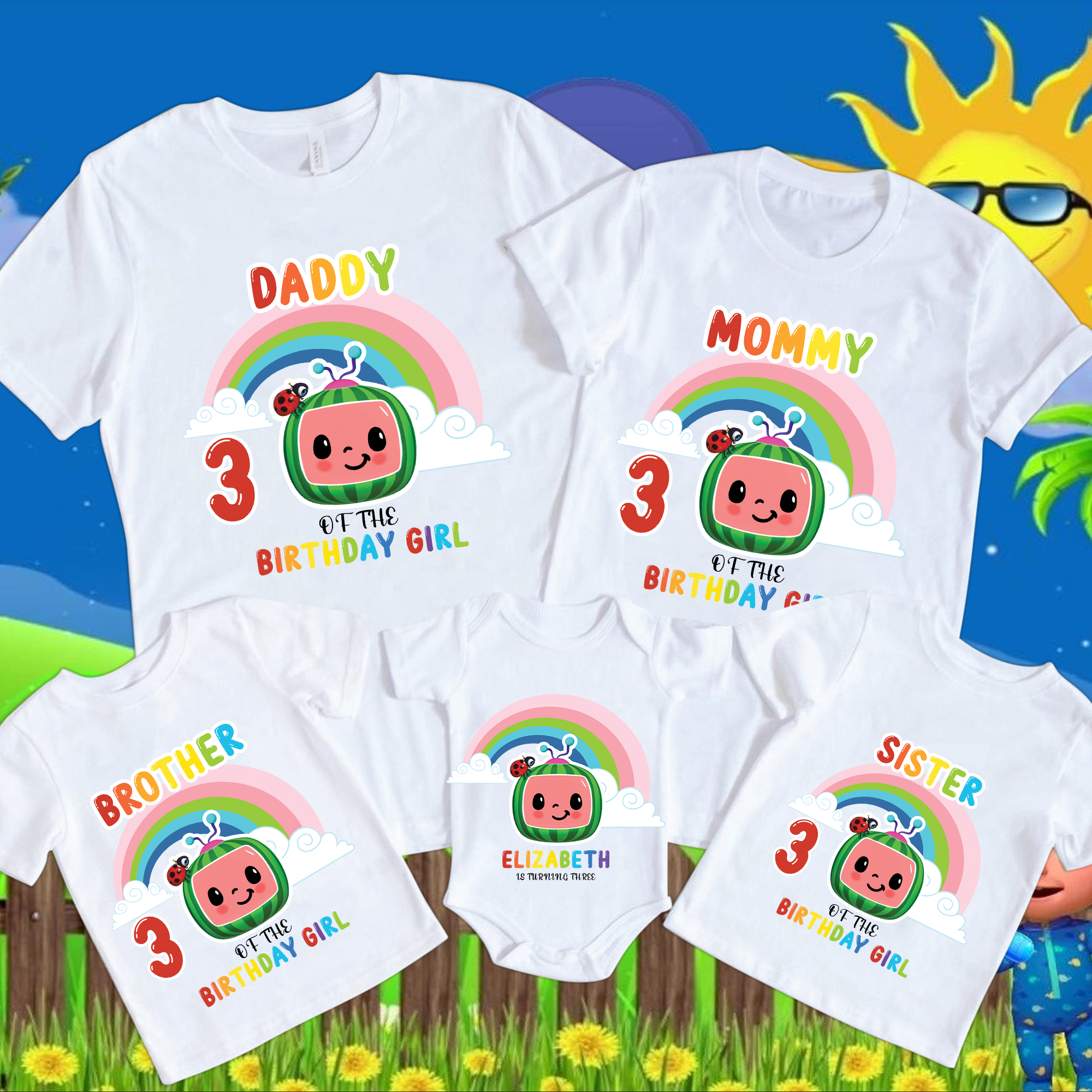 Personalized Cocomelon Birthday Shirts Set, Cocomelon Family Shirt, Cocomelon Party Shirt, Cocomelon Birthday, Family Matching, birthday boy