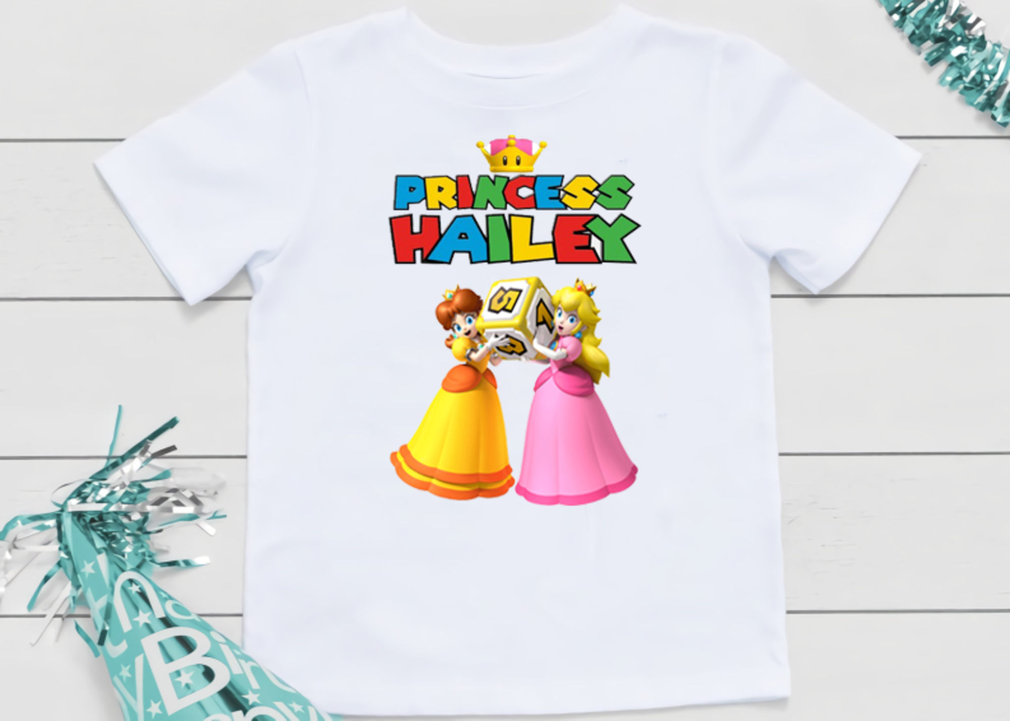 PRINCESS Peach Super Mario Personalized Shirt Party Birthday Custom Gift Raglan Kids Family Matching Shirt Daisy - Raglan Custom Daisy,Peach