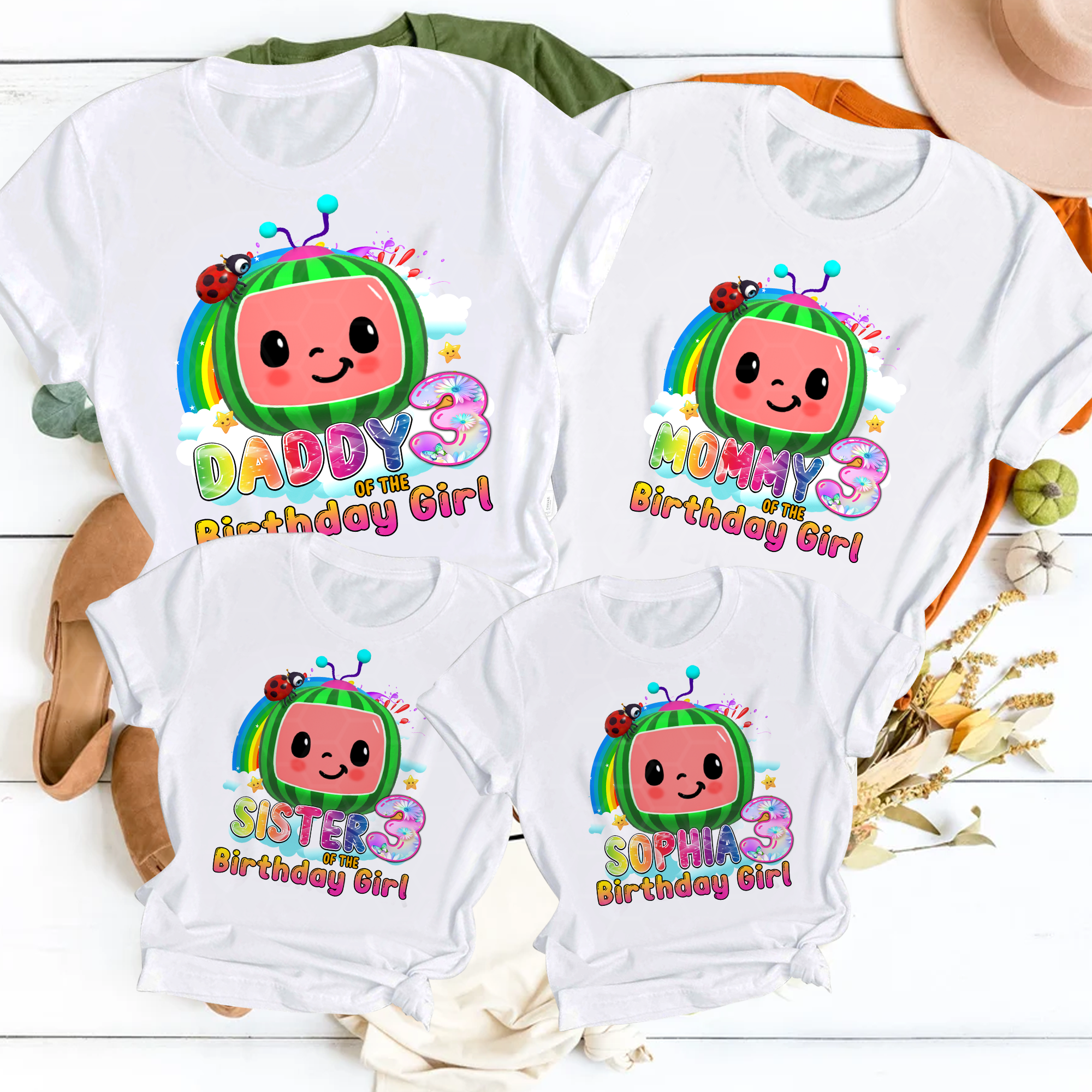 Personalized Coco-melon Birthday Shirts, cocomelon family shirts, Cocomelon Party Family matching shirt,Custom Name And Ages