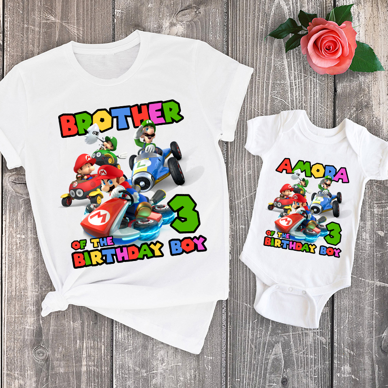 Personalized Birthday T-Shirt, Super Mario custom birthday shirt, Super Mario, birthday shirt, Super Mario Family Birthday Shirt