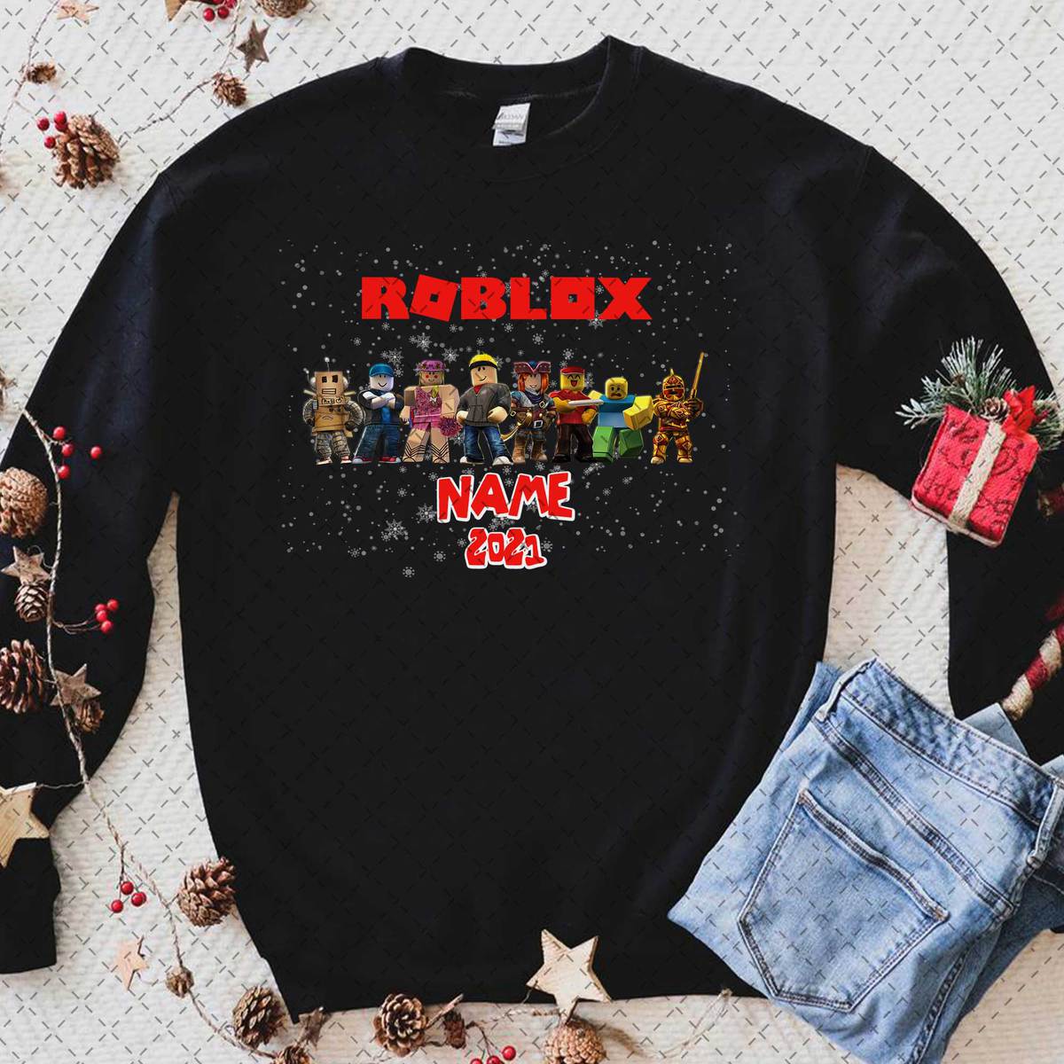 Roblox Christmas Shirt, Roblox Birthday Shirt, Roblox Shirt, Christmas Family Shirt, Christmas Gifts, Personalized Name Age, kids xmas gift