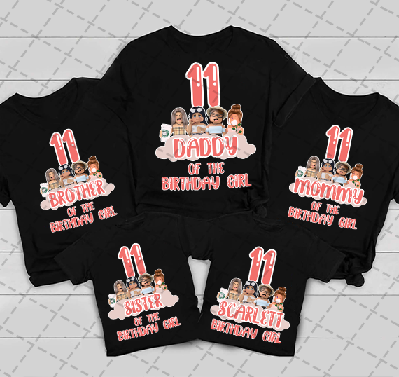Personalized Roblox Birthday Girl Shirt, Roblox Birthday Family Matching Shirts, Roblox Family Matching Gifts, Gift For Family, Rolox Girl Gift