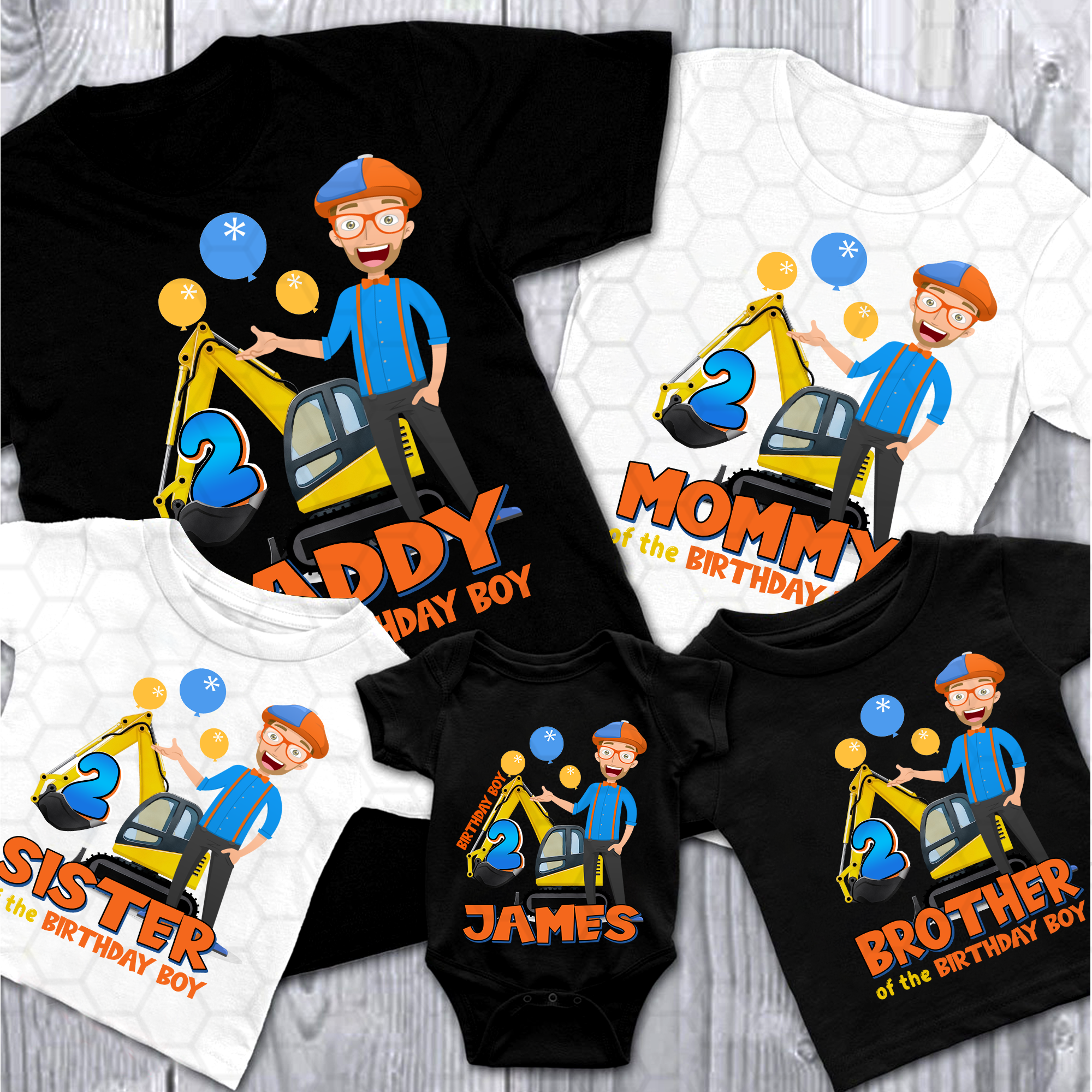 Personalized Blippi Birthday Shirt, Blippi Matching Family Birthday Shirt, Blippi Shirt, Blippies Excavator Construction Shirt