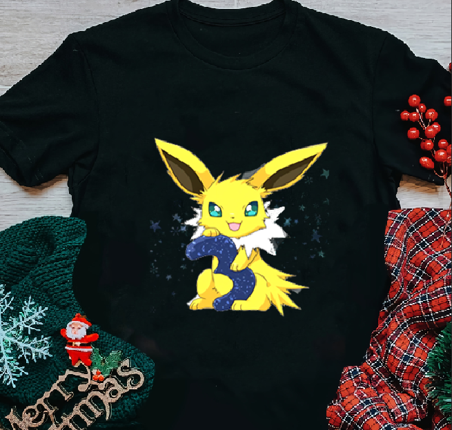 Pikachu Pokemon Birthday Custom Gift Party Unisex Kids Tee short Sleeve Tshirt Raglan Family Personalized Age Birthday