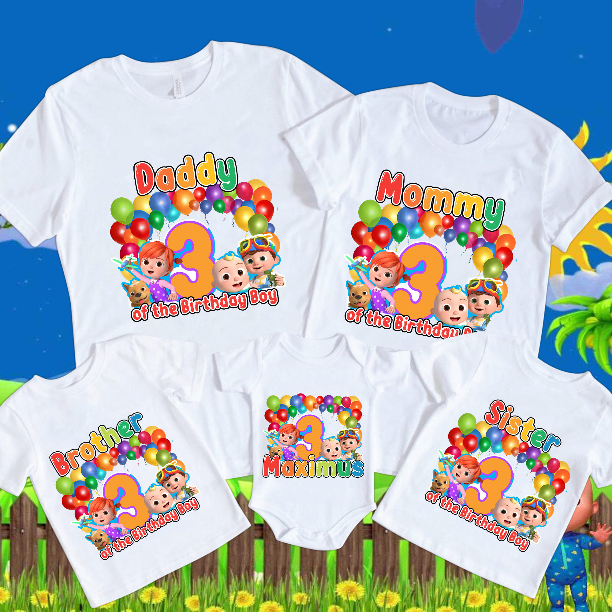 Personalized Cocomelon Birthday Shirt,Coco-melon Birthday Shirts, Cocomelon family shirts, Cocomelon Party Family matching shirt