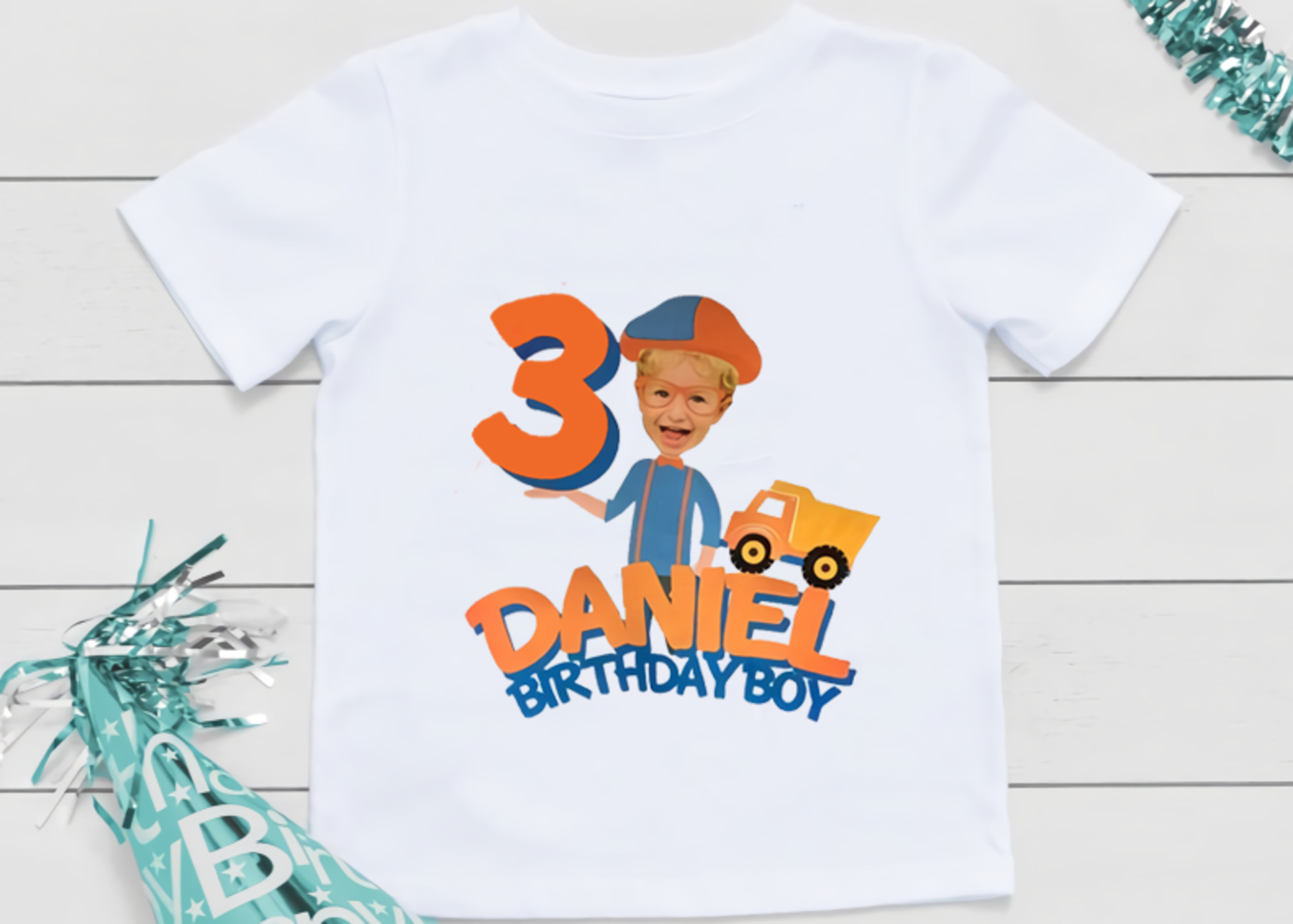 Personalized Blippi Birthday, Custom Blippi Theme Birthday BoyGirl Shirt, Matching Birthday Family Shirts Custom Picture Shirt