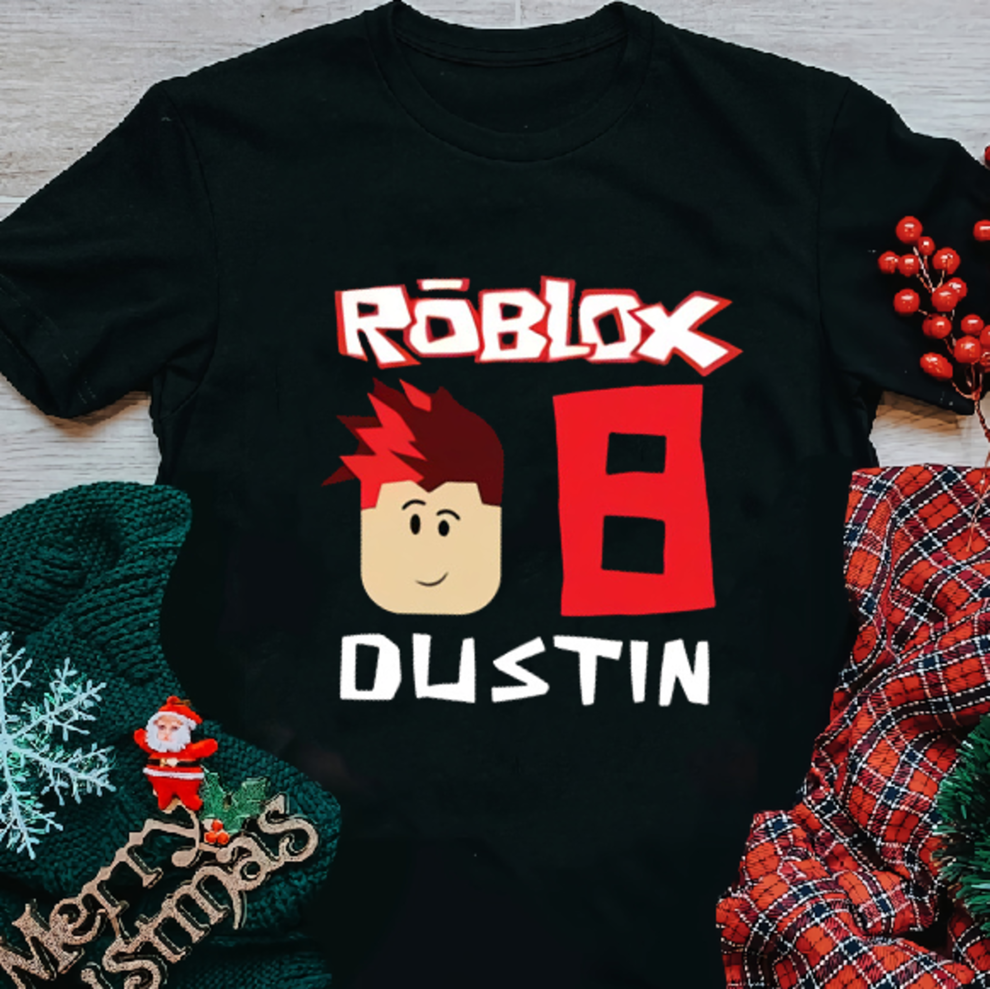 Roblox Birthday Boy Custom Gift Party Unisex Kids Tee short Sleeve Tshirt Raglan Family Personalized Add Name and Age