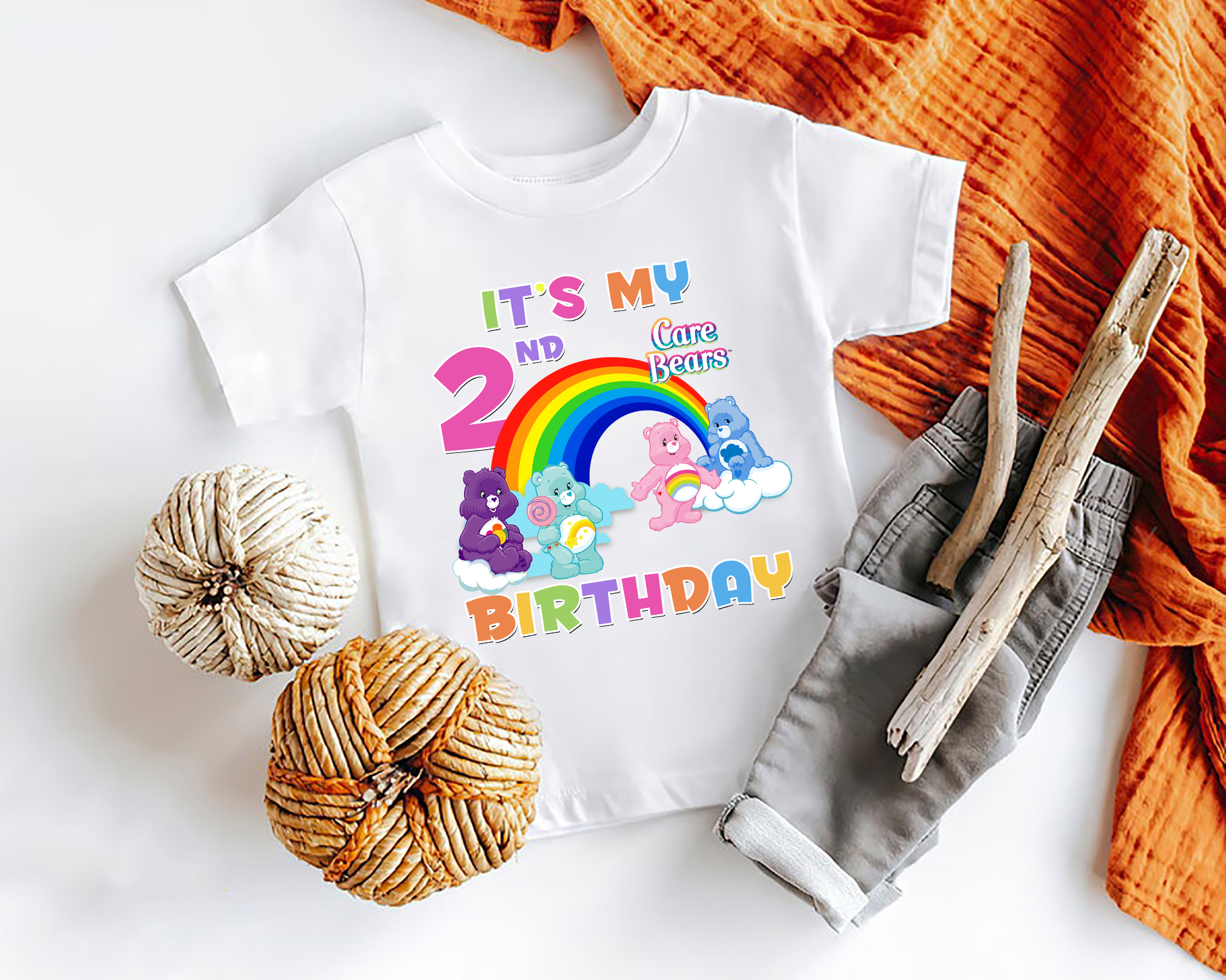 Personalized Care Bear Birthday Shirt Set, Care Bear Family Shirt, Care Bear Shirt, Custome Name And Age Shirt, Personalized Gifts