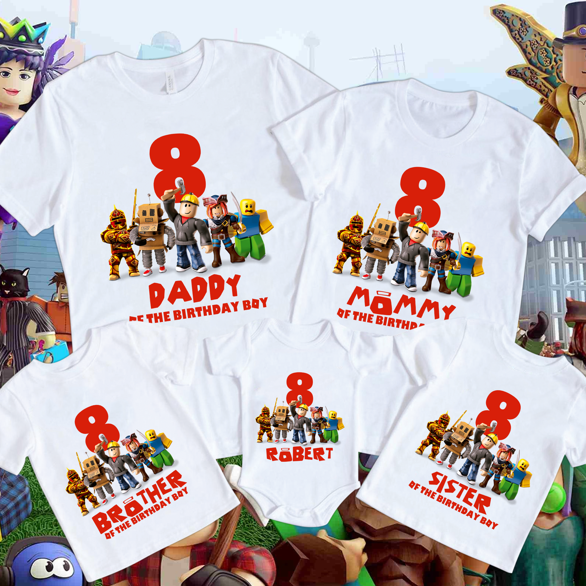 Personalized Roblox Birthday Shirt, Roblox Birthday shirt, Custom Name And Age