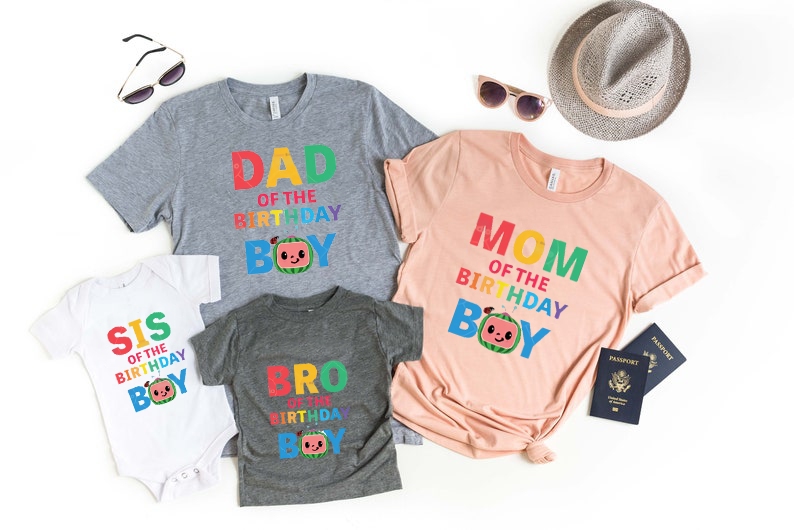 Cocomelon birthday shirt, Rainbow Cocomelon Family matching shirt, Personalized birthday shirt