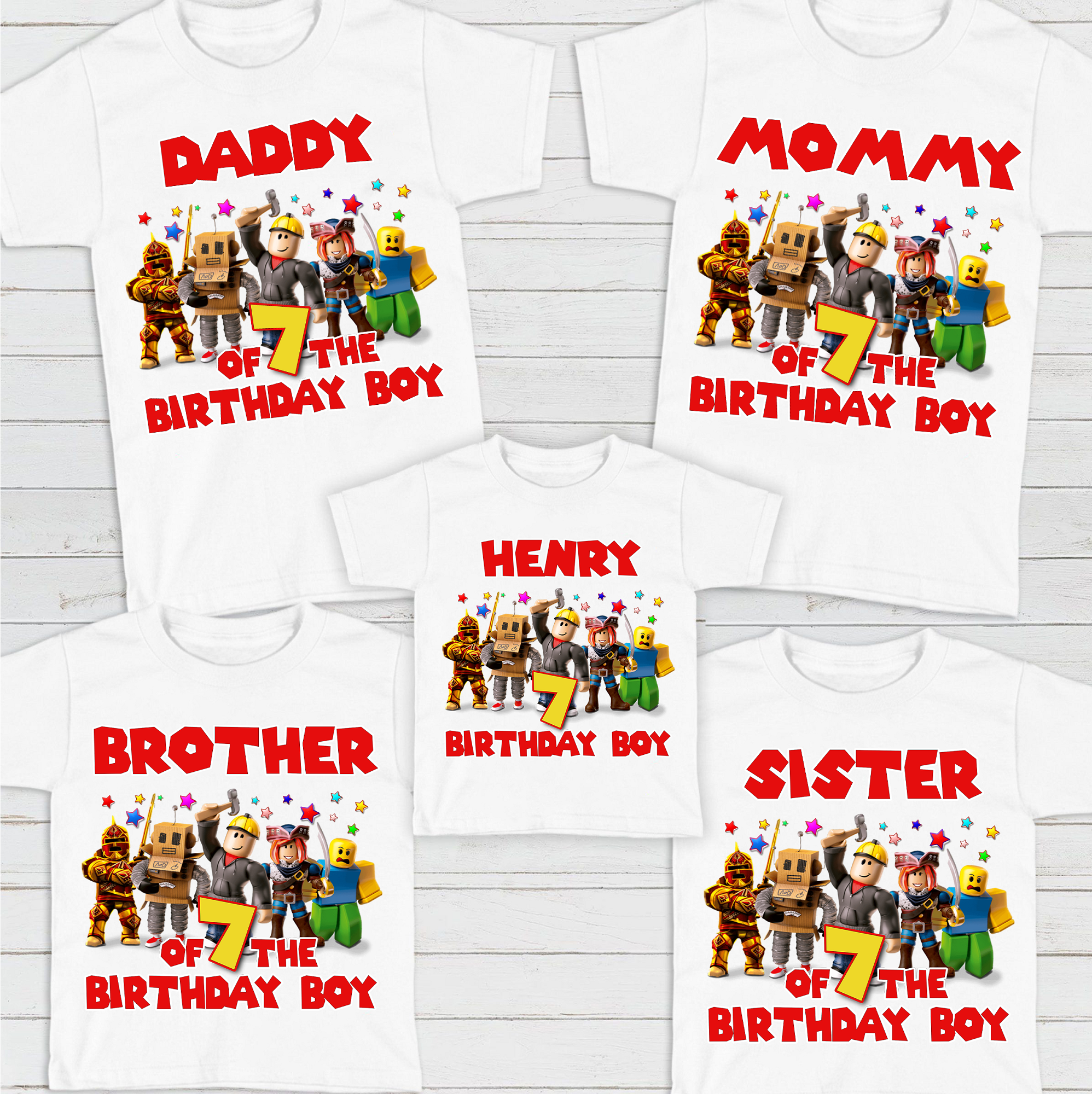 Roblox Birthday Boy Family Party Shirts