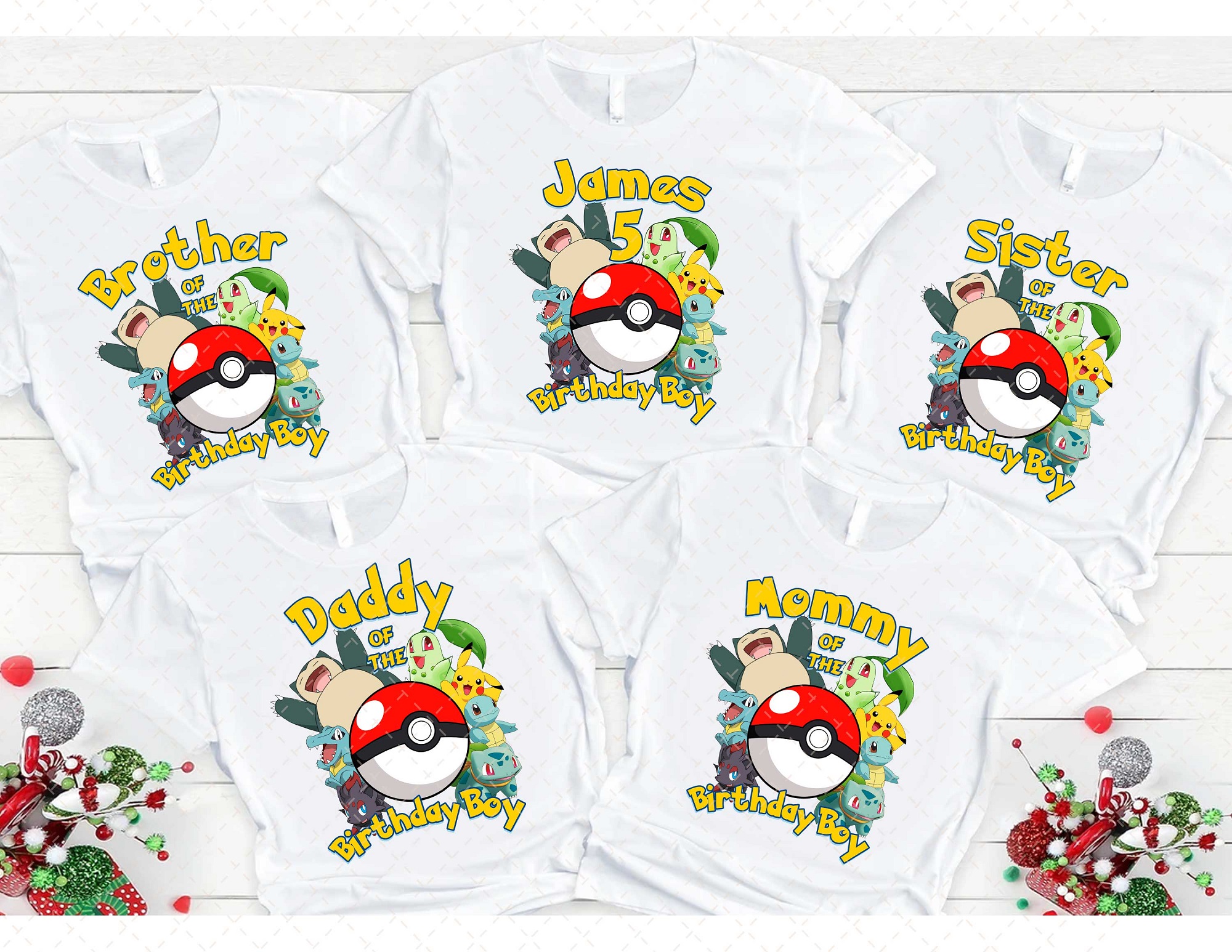 Pokemon Birthday Shirt, Pikachu personalized Shirt, Pokemon Shirt, Personalized Gifts, Matching Birthday Family Shirts,Pokemon Shirt,Pokemon