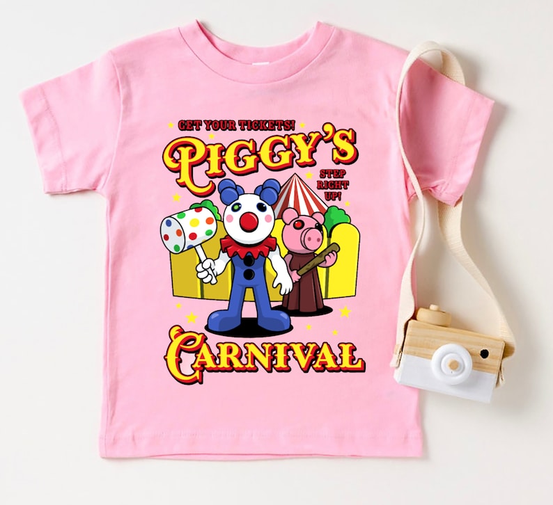 Custom Piggy's Carnival T-Shirt, Kids Roblox Shirt, Piggy Roblox Girl Birthday Shirt, Roblox Piggy Theme Game Shirt