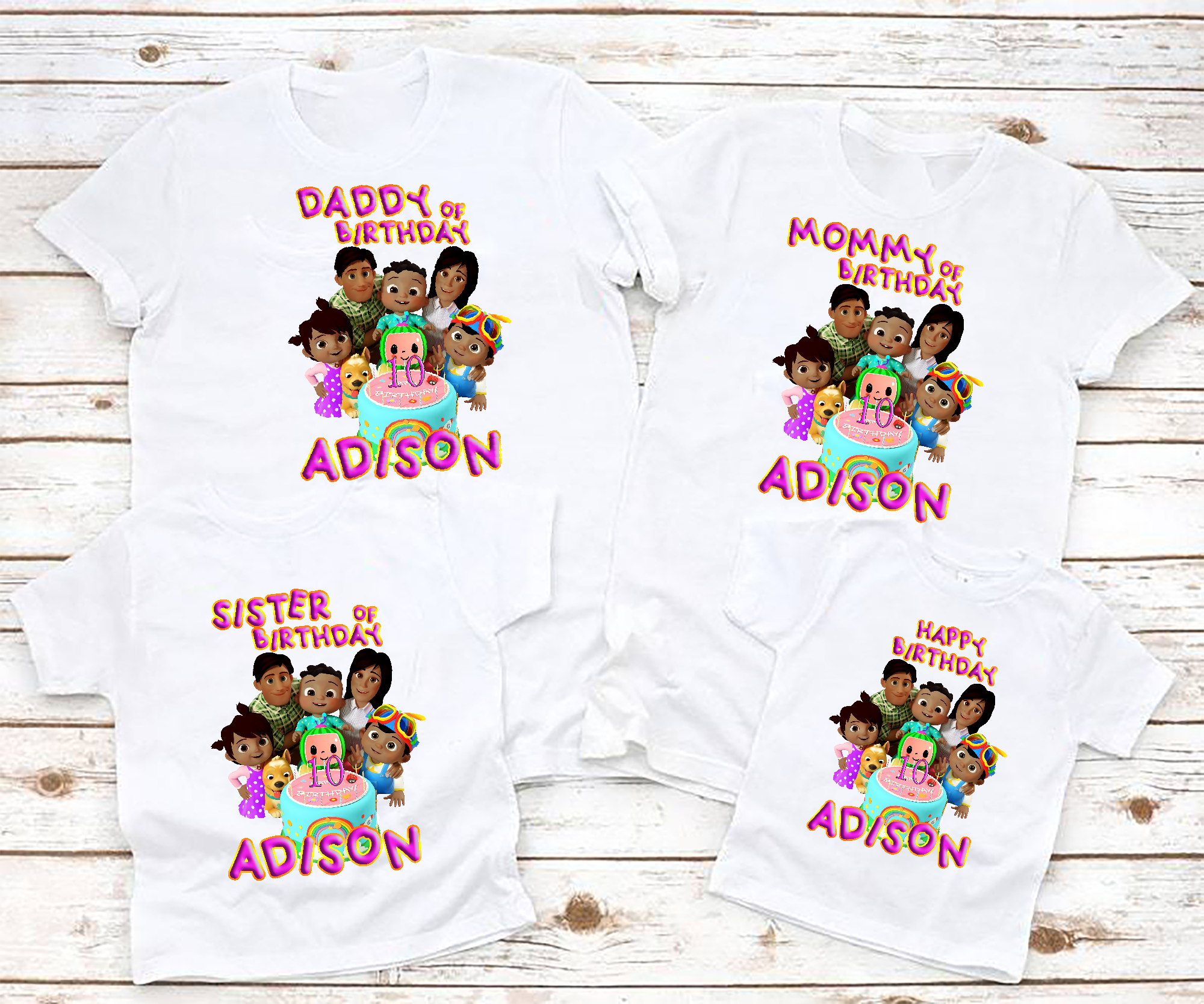 Personalized Cocomelon Birthday Shirt, Cocomelon Birthday family shirt,  Cocomelon Birthday Boy Shirt, Cocomelon Family Matching Shirt