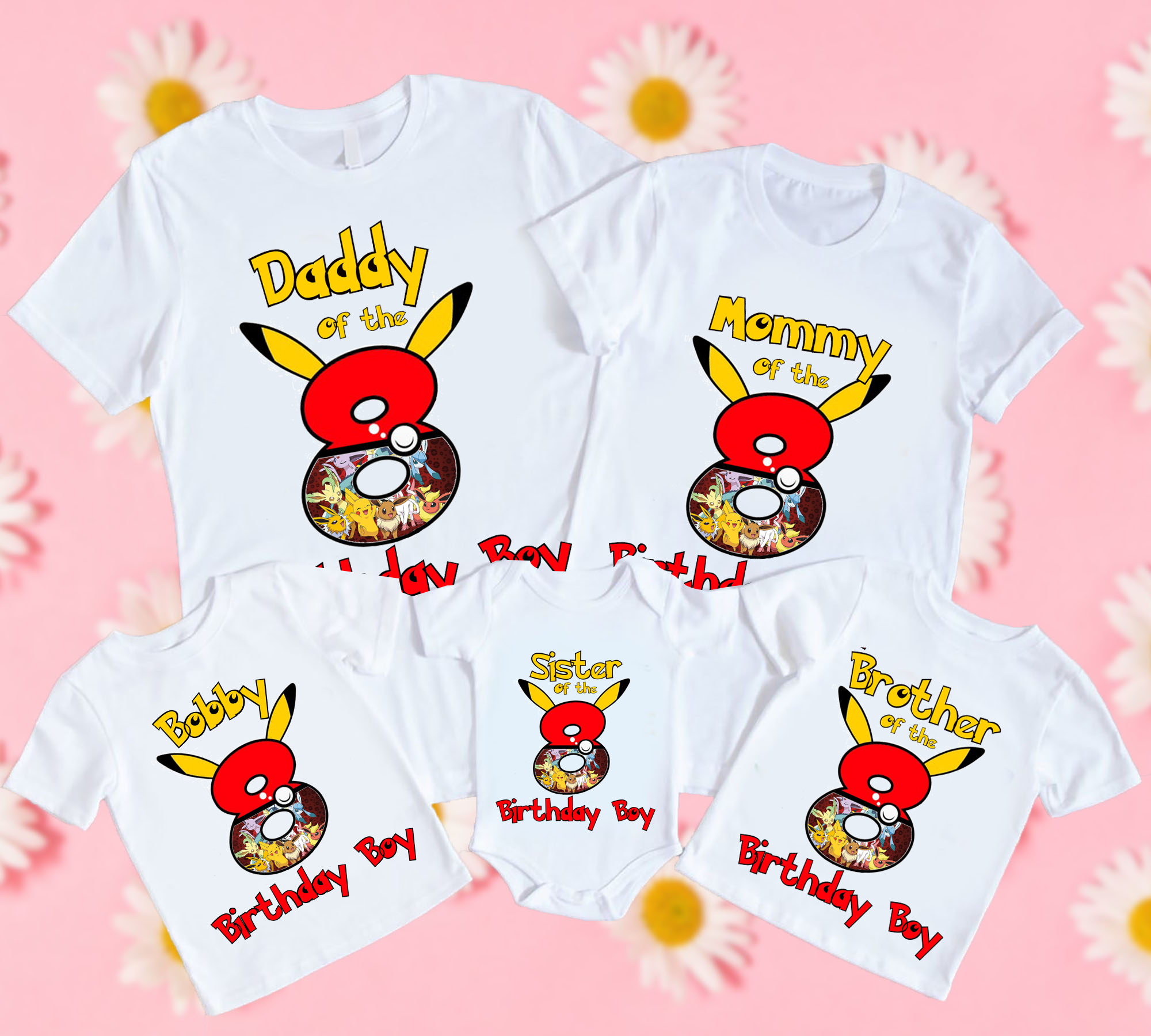 Pikachu Birthday Family Matching shirt Party shirt theme shirt Raglan shirt Personalized shirt Family matching Shirt Gift Birthday shirt, Personalized shirt