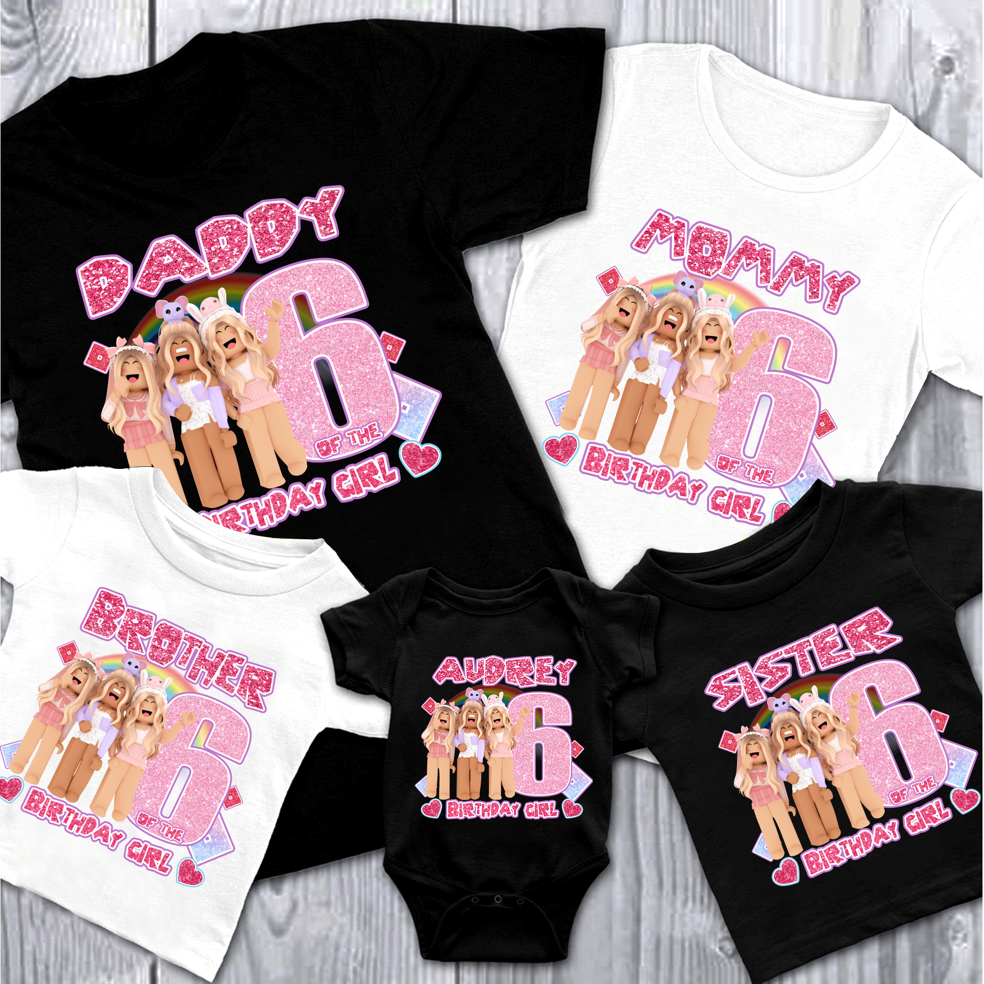 Inspired Roblox Girl Birthday Shirt, Roblox Girl Birthday Party, Roblox Girl Matching Family Shirt, Custom Name And Age