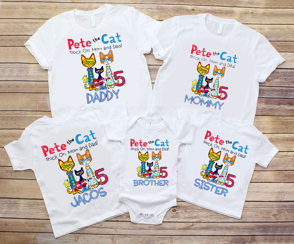 Personalized Pete The Cat Birthday Shirt, Pete The Cat Matching Family ...