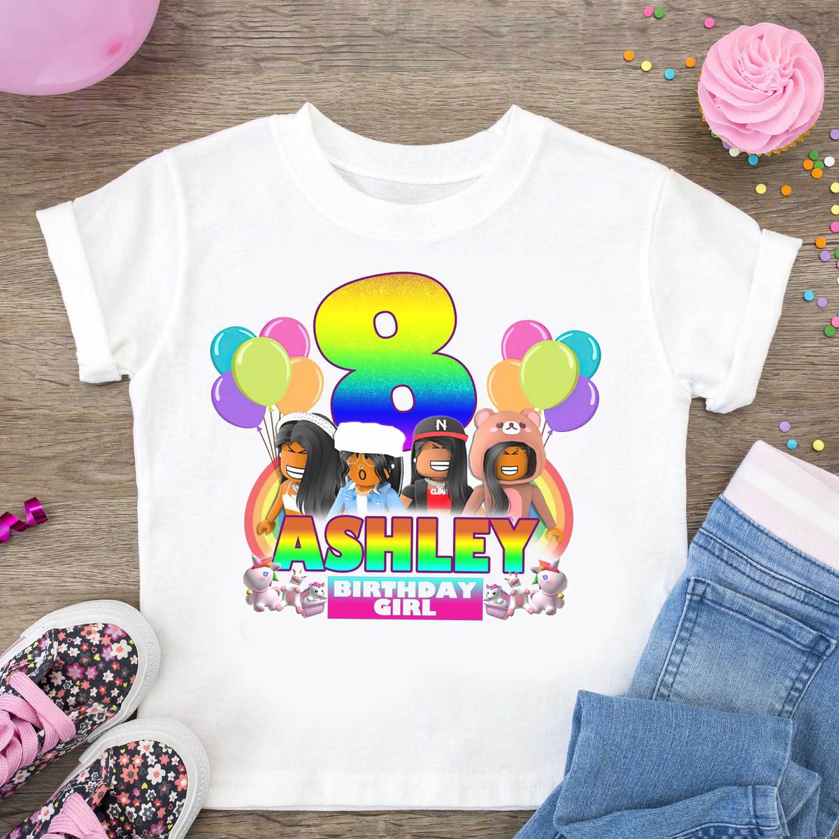 Personalized Roblox Birthday girl birthday boy, Custom Gift, Roblox Birthday Shirt, Roblox Shirt, Girl Roblox Birthday, Roblox Shirt with name and age