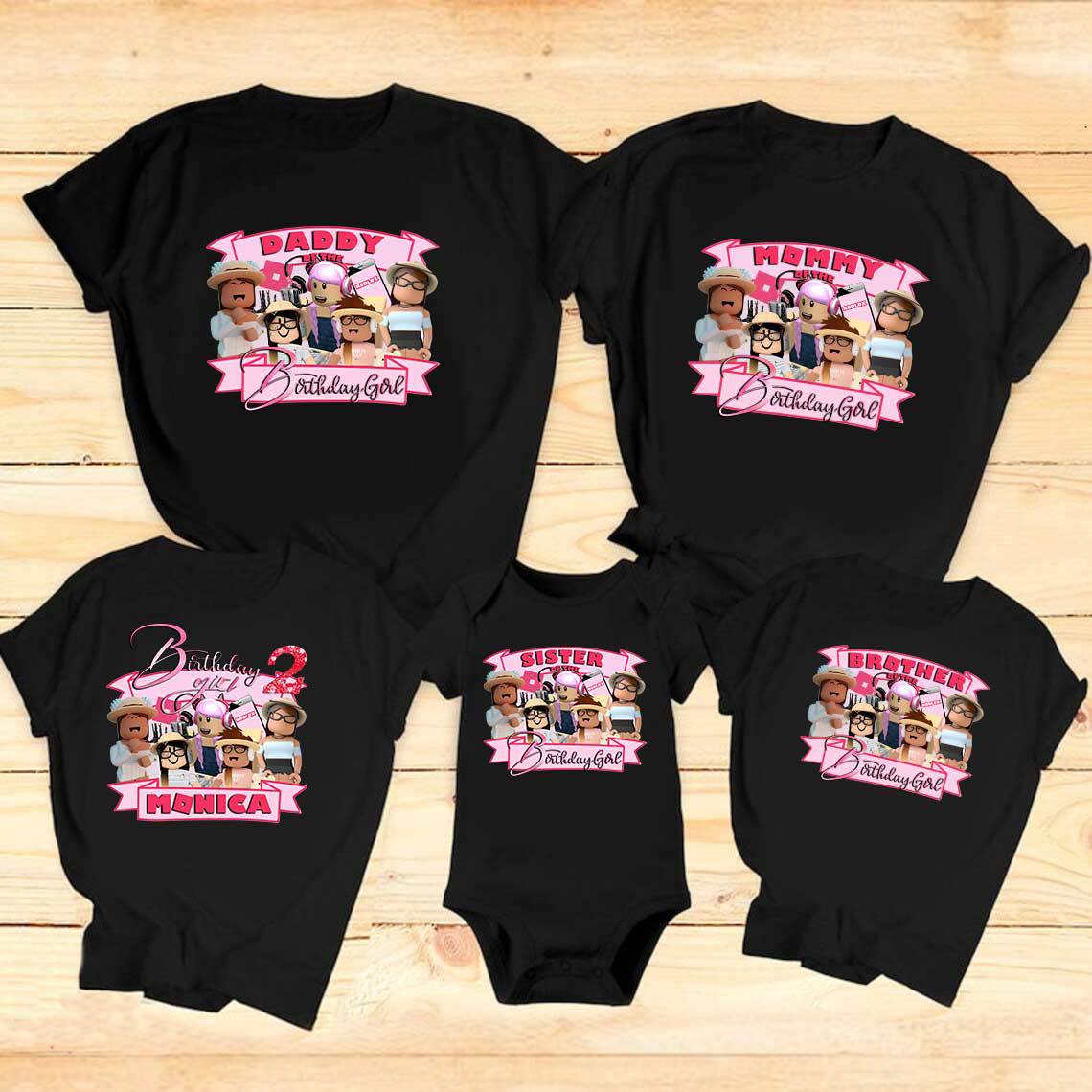 Personalized Roblox Birthday Girl Shirt,Girl Birthday Matching Shirt, Birthday 2022, Custom Birthday Shirt, Family Matching Shirt, Girl-boy birthday gift