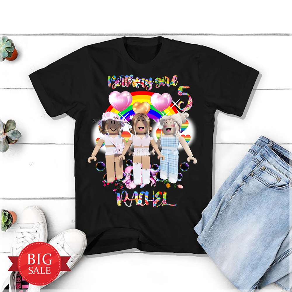 Personalized Roblox birthday shirt Party Hat, Personalized girl birthday shirt with name and age, Personalized roblox with name and age, birthday girl