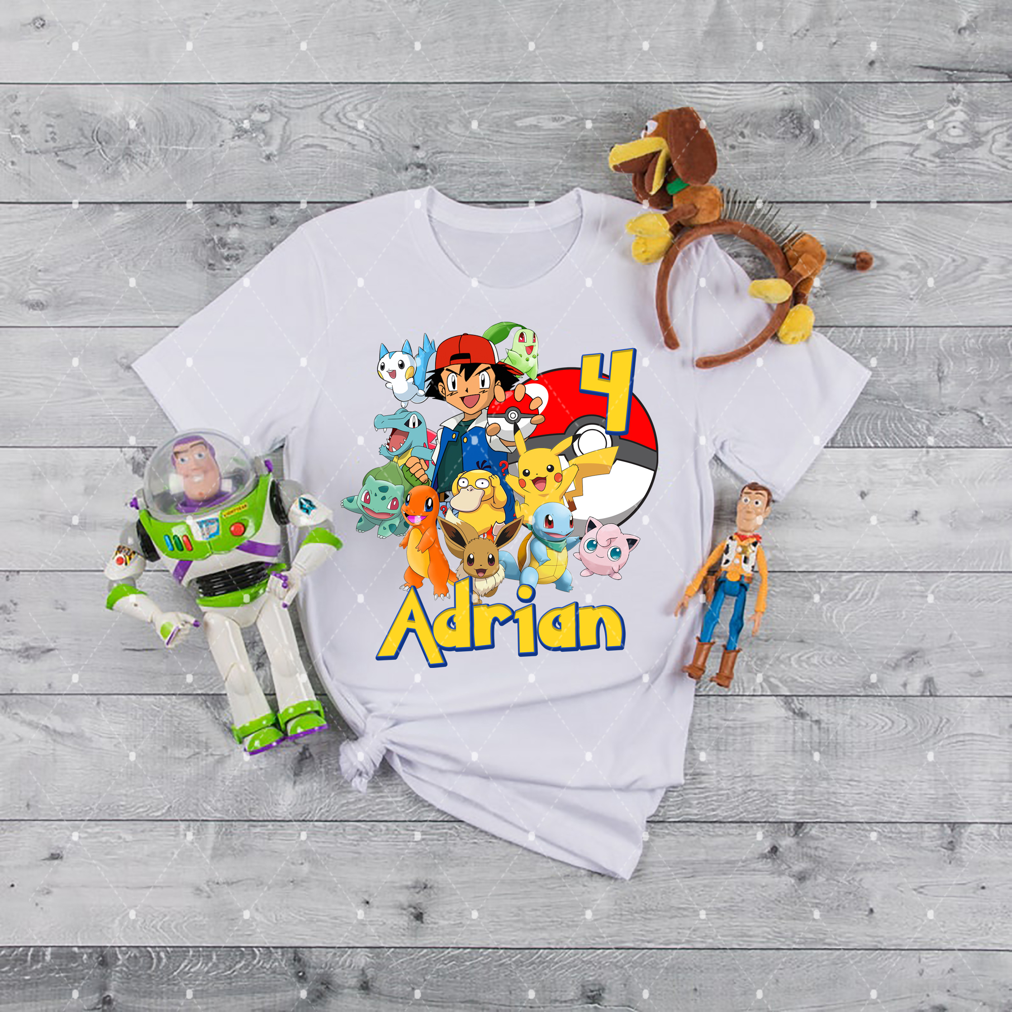 Pokemon Birthday Shirt, Personalized Pikachu Family shirt, Ash Pokemon ...