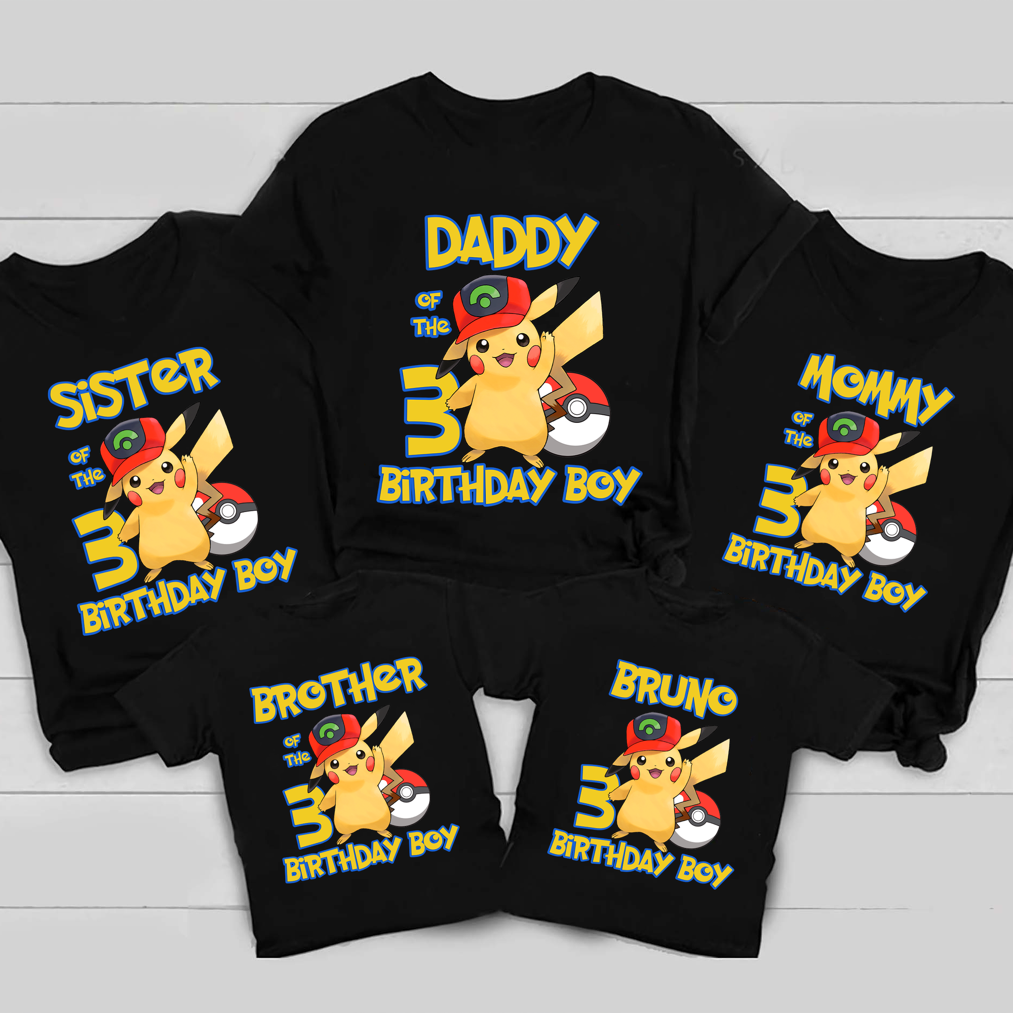 Pikachu Birthday shirt Party for girl shirt theme shirt Raglan shirt Personalized shirt Family matching Shirt Gift Birthday shirt, Personalized shirt