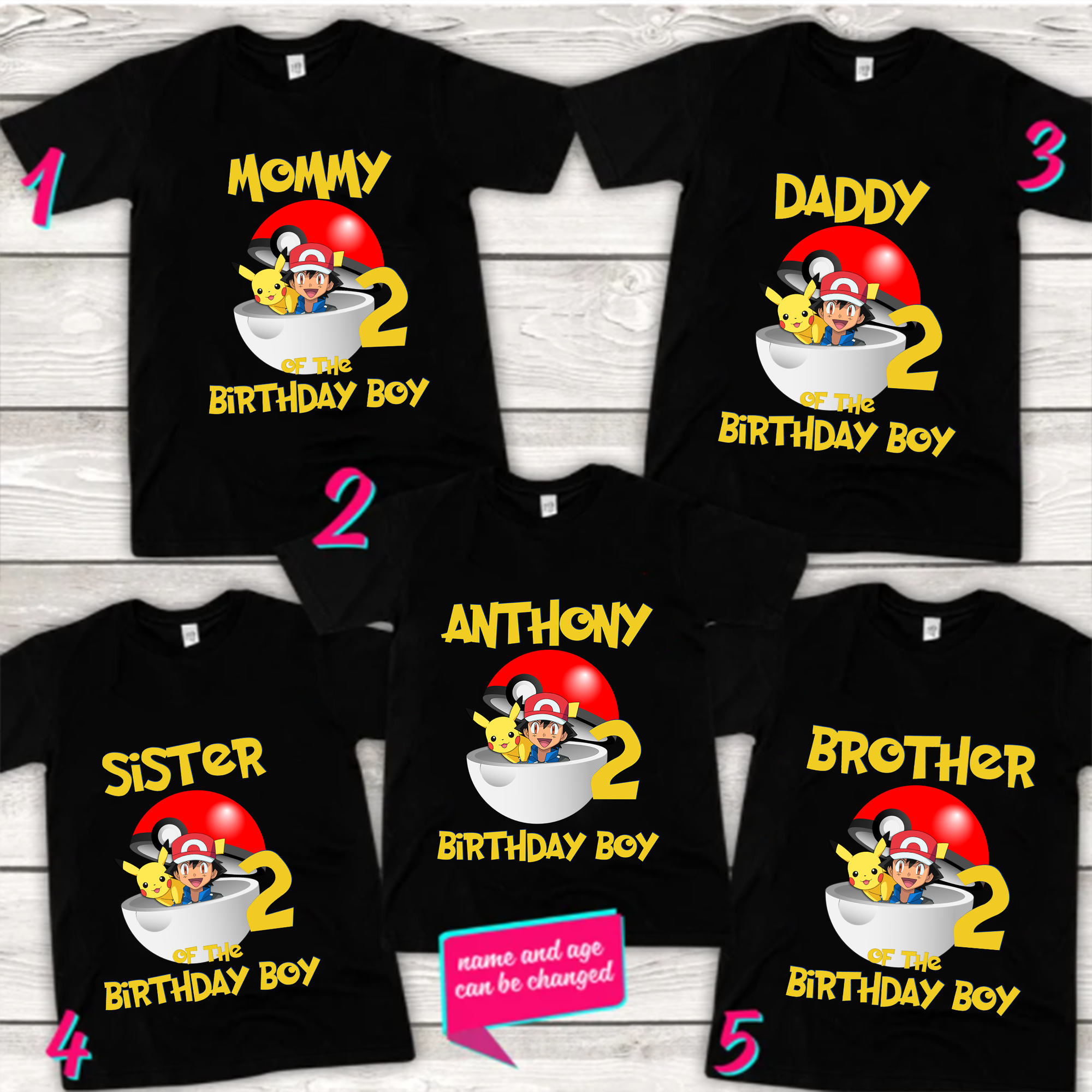 Pikachu Birthday shirt Party shirt theme shirt Raglan shirt Personalized shirt Family matching Shirt Gift Birthday shirt, Personalized shirt