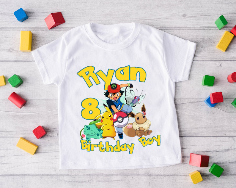 Pokemon Birthday Shirt, Pikachu personalized Shirt, Pokemon Shirt, Pokemon Birthday Family Shirt, Personalized Gifts