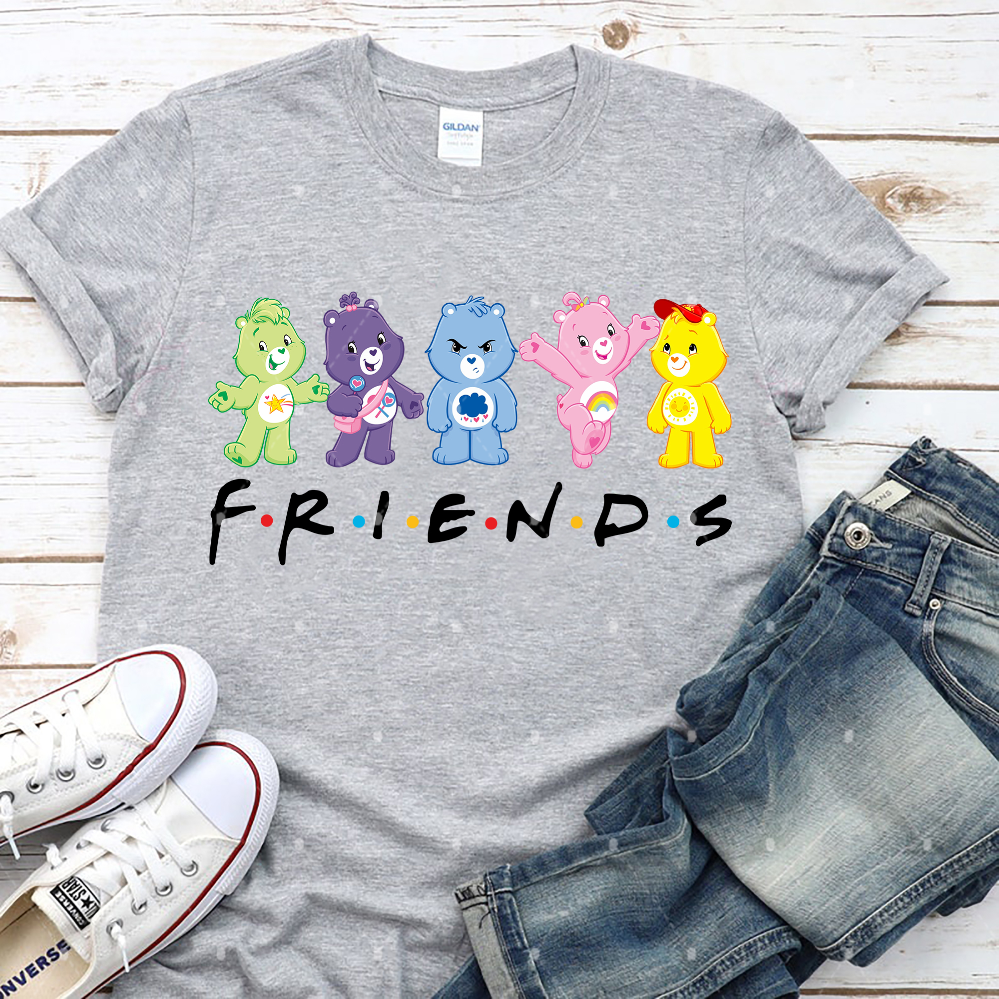 Care Bears Friends Shirt, 80s Series Cartoon Characters Shirt, Care Bears and Friends Matching Shirt, Friends Shirt