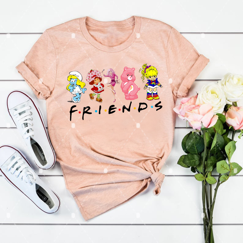 80s Cartoon Friends Sweatshirt, Cartoon Friends Nostalgia Tee, Strawberry Shortcake And Rainbow Brite Shirt, My Little Pony Shirt, Care Bear Shirt