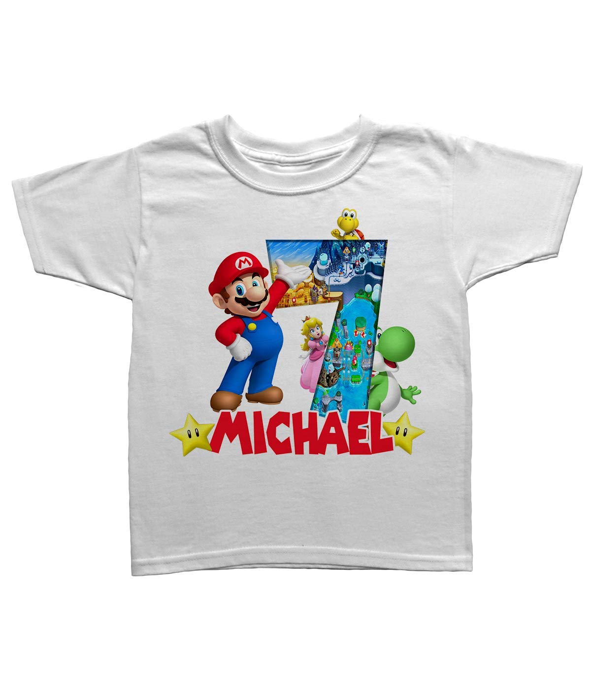 Super Mario birthday Kids T-Shirt, Personalized Children Toddlers Birthday Party tee for boys and girls Custom family shirt k4