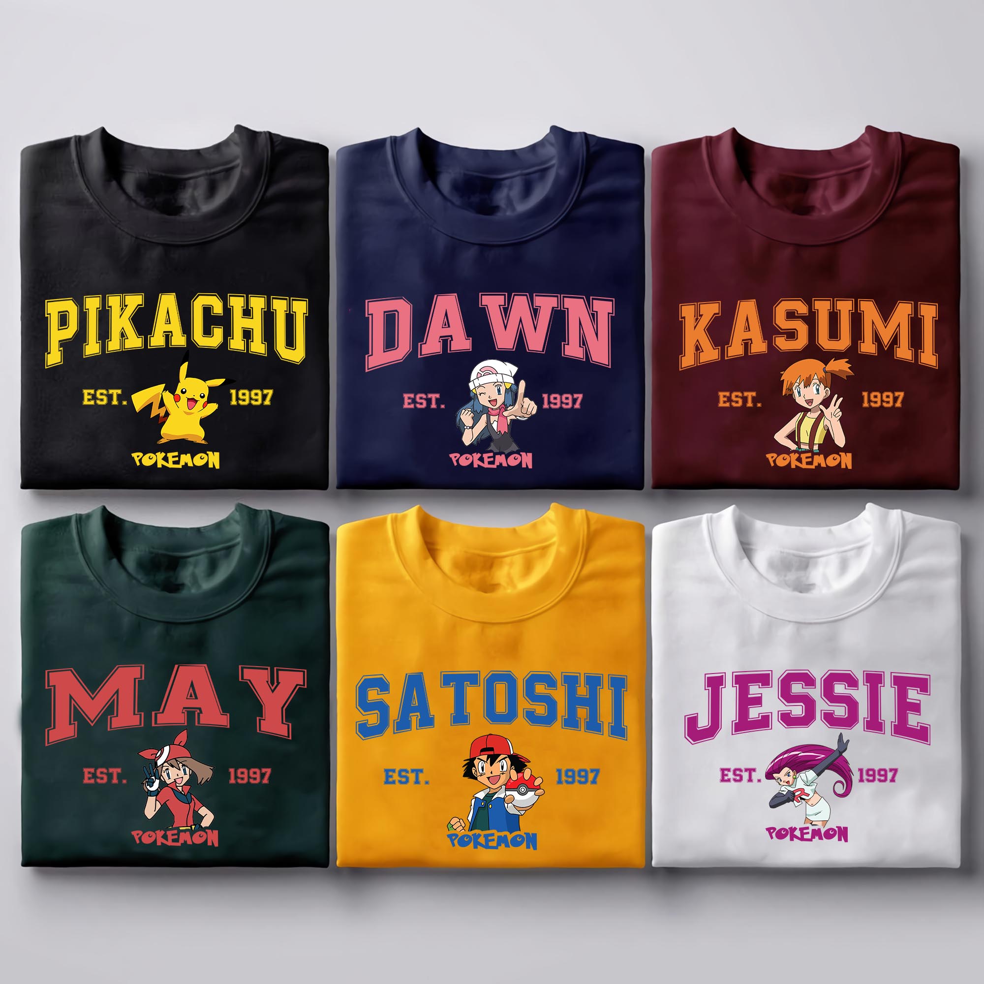 Pokemon Custom group Shirt, Pokemon Characters Shirt, Personalized Pokemon Movie shirt, group Shirts, Pokemon fan gift, Pikachu tee, gift