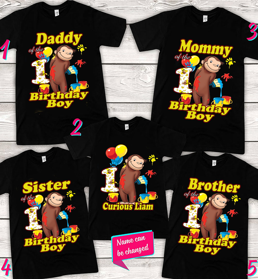 Custom Curious George Shirt, Curious George Birthday Party Shirt, Curious George Family Shirt, Curious George Shirt