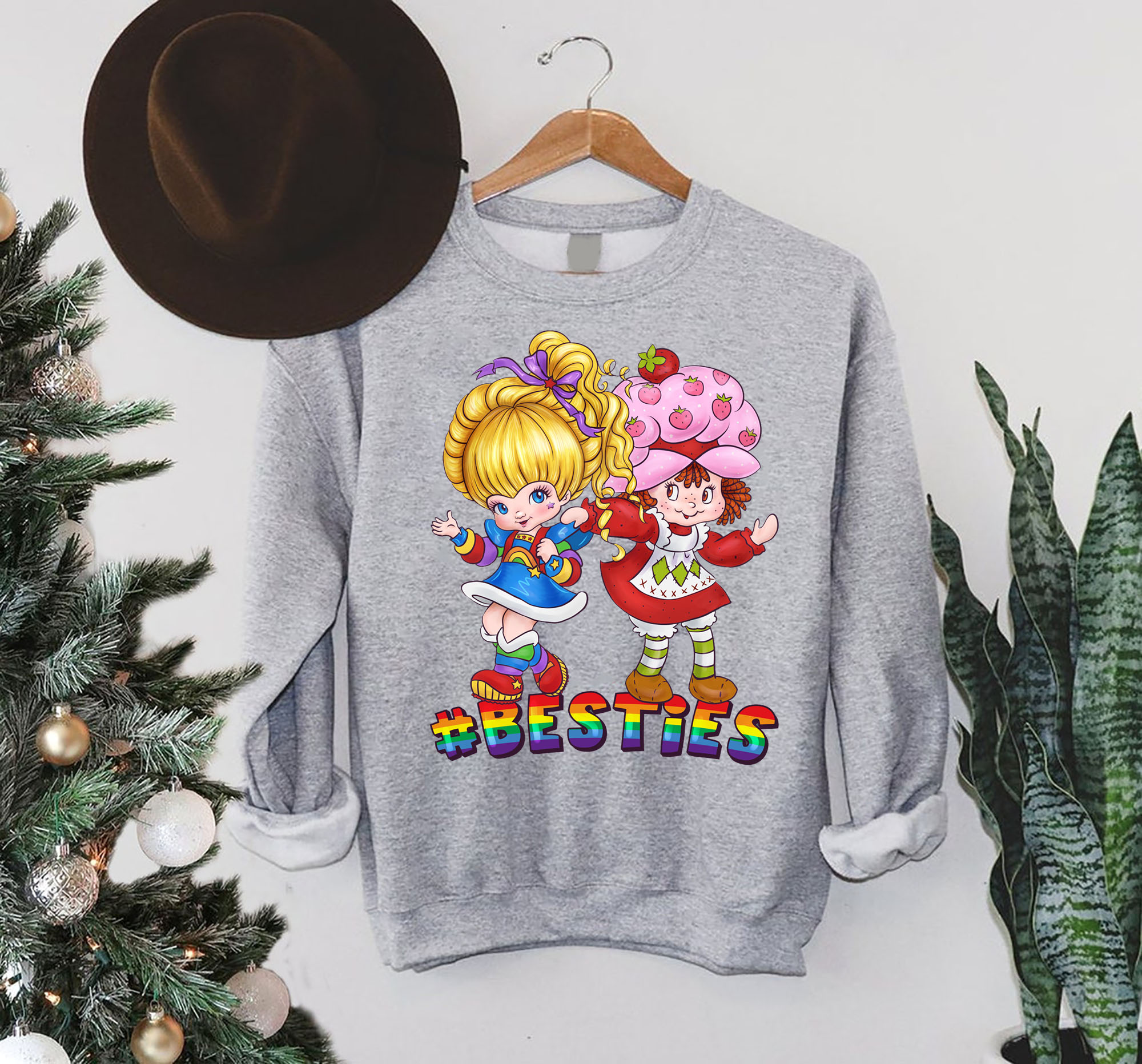 Rainbow Brite And Strawberry Shortcake Sweatshirt, Rainbow Brite 80ss Cartoons Shirt, Rainbow Brite Theme