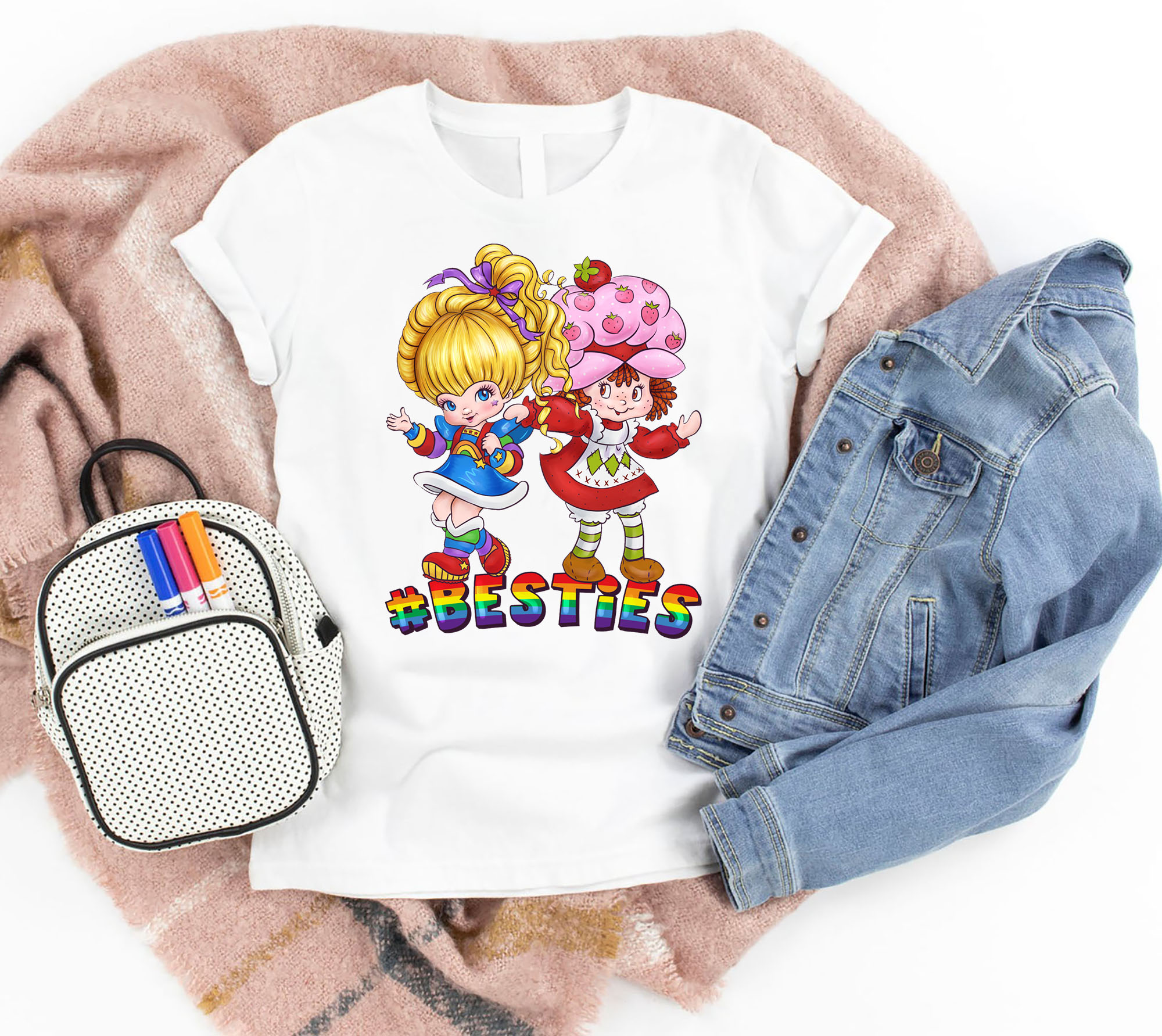 Rainbow Brite And Strawberry Shortcake Sweatshirt, Rainbow Brite 80ss ...