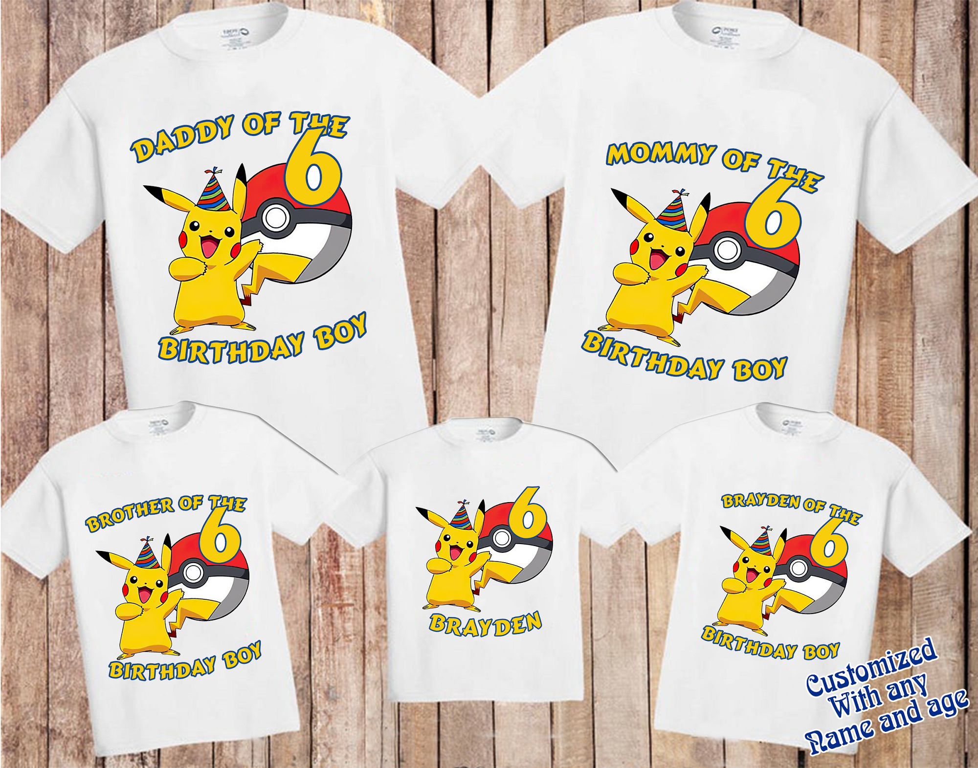 Pokemon Birthday Squad Shirts, Pokemon Matching Birthday Shirts for Family, Birthday Shirt Kid, Birthday Gifts for Girl, Anime Pikachu Shirt