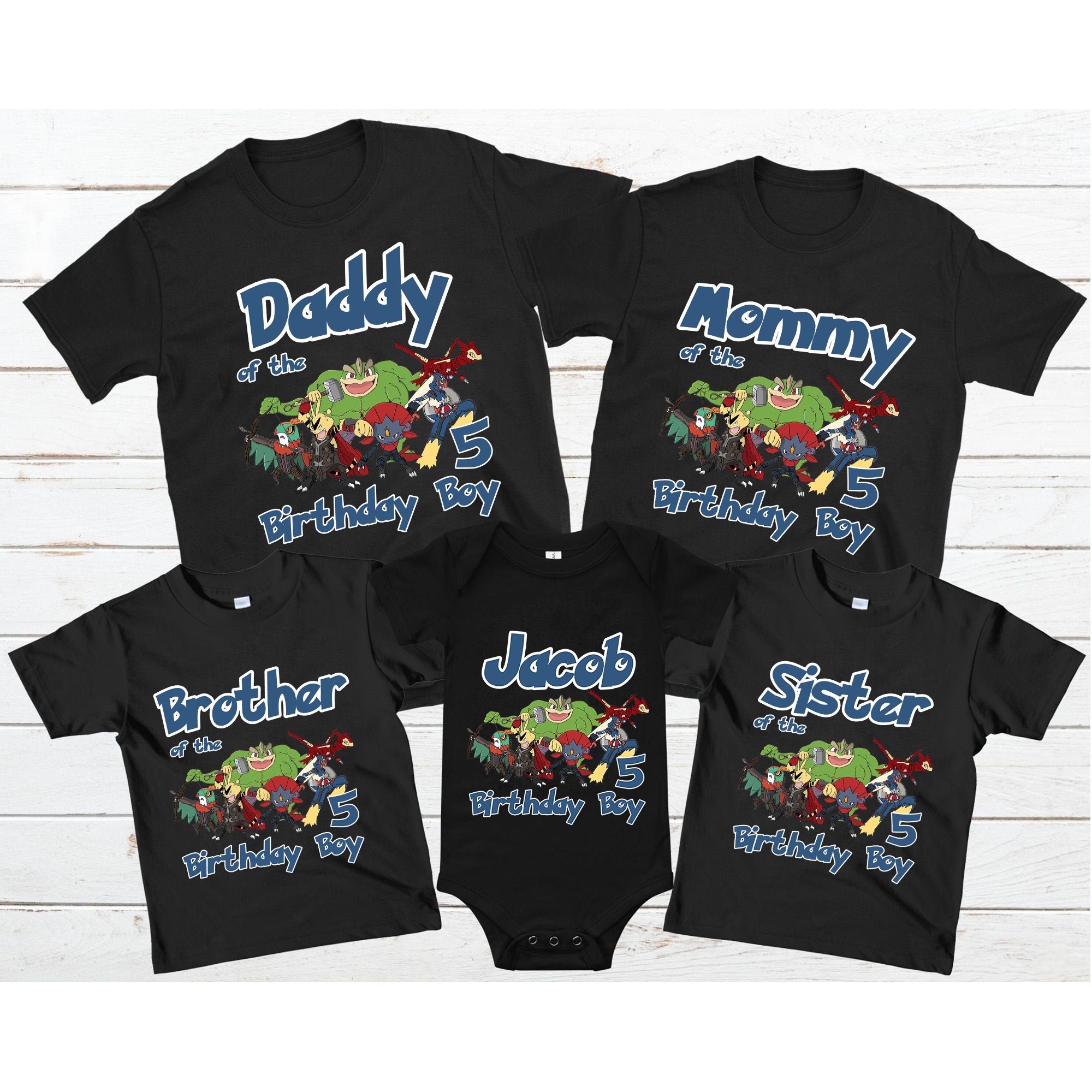Pokemon Inspired Birthday Custom Shirt, Birthday Party Unisex Kids Tee, Matching Family Shirt, Pokemon, Picachu Shirt