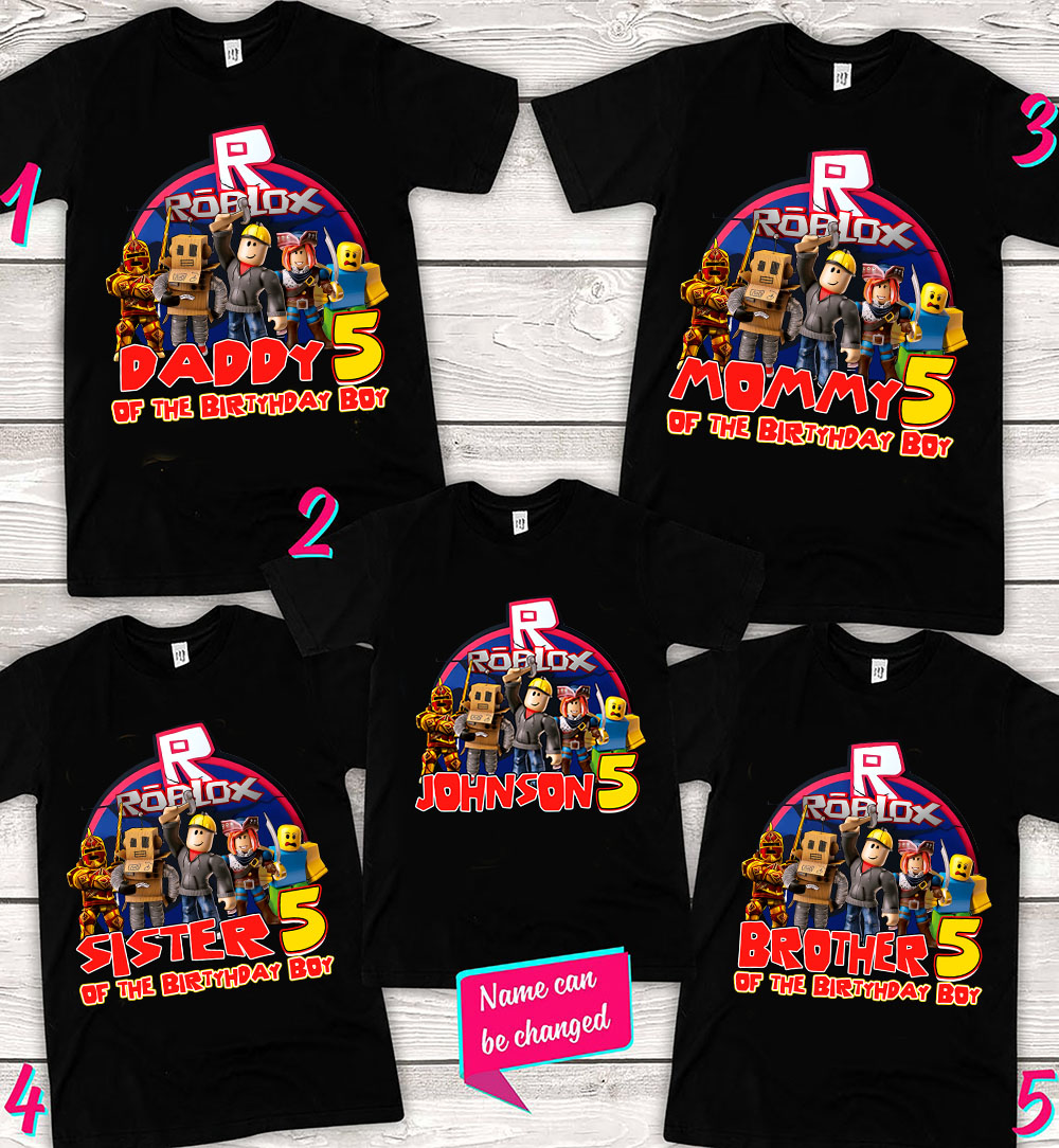 Custom Roblox Birthday Shirt, Roblox Family Shirts, Roblox Party Shirts, Roblox Party Theme Shirt, Roblox Birthday Boy Shirt