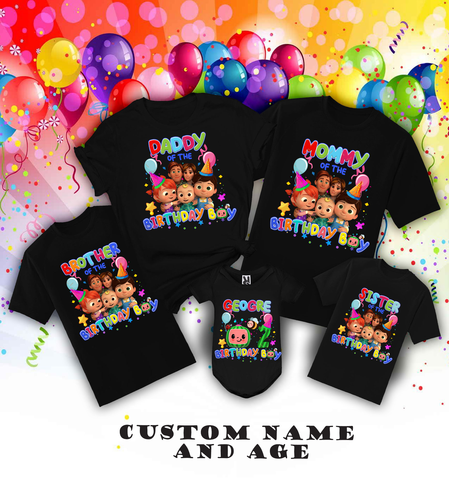 Personalized Cocomelon Birthday Girl Shirt, Cocomelon Shirt, Cocomelon Family Shirt, baby Family Matching Shirt, Watermelon Birthday Shirt